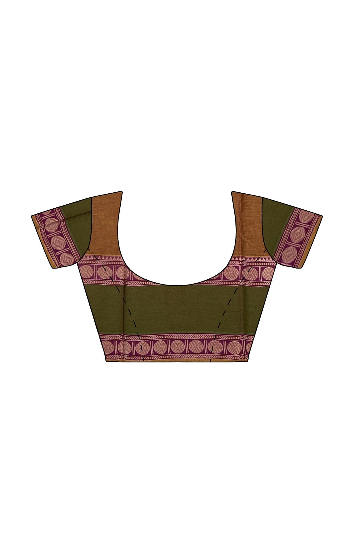 SENSAN Women’s Handloom Kanchi Cotton Saree with Blouse Piece [SKU:743]