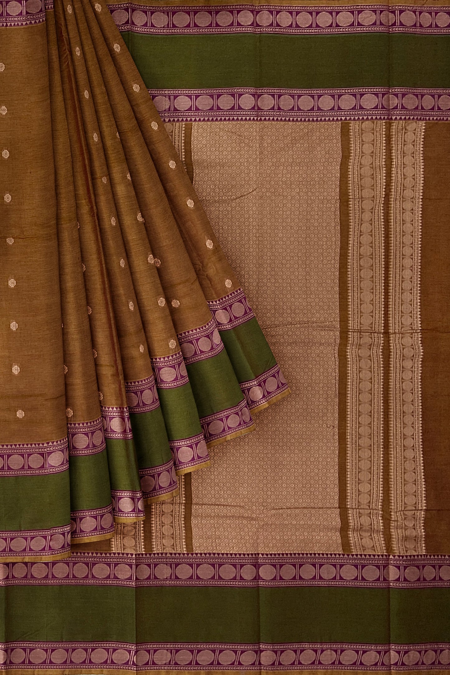 SENSAN Women’s Handloom Kanchi Cotton Saree with Blouse Piece [SKU:743]