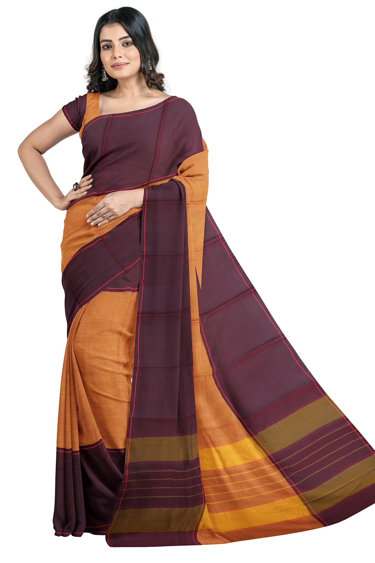 SENSAN Women’s Kanchi Cotton Saree with Blouse Piece [SKU:750]