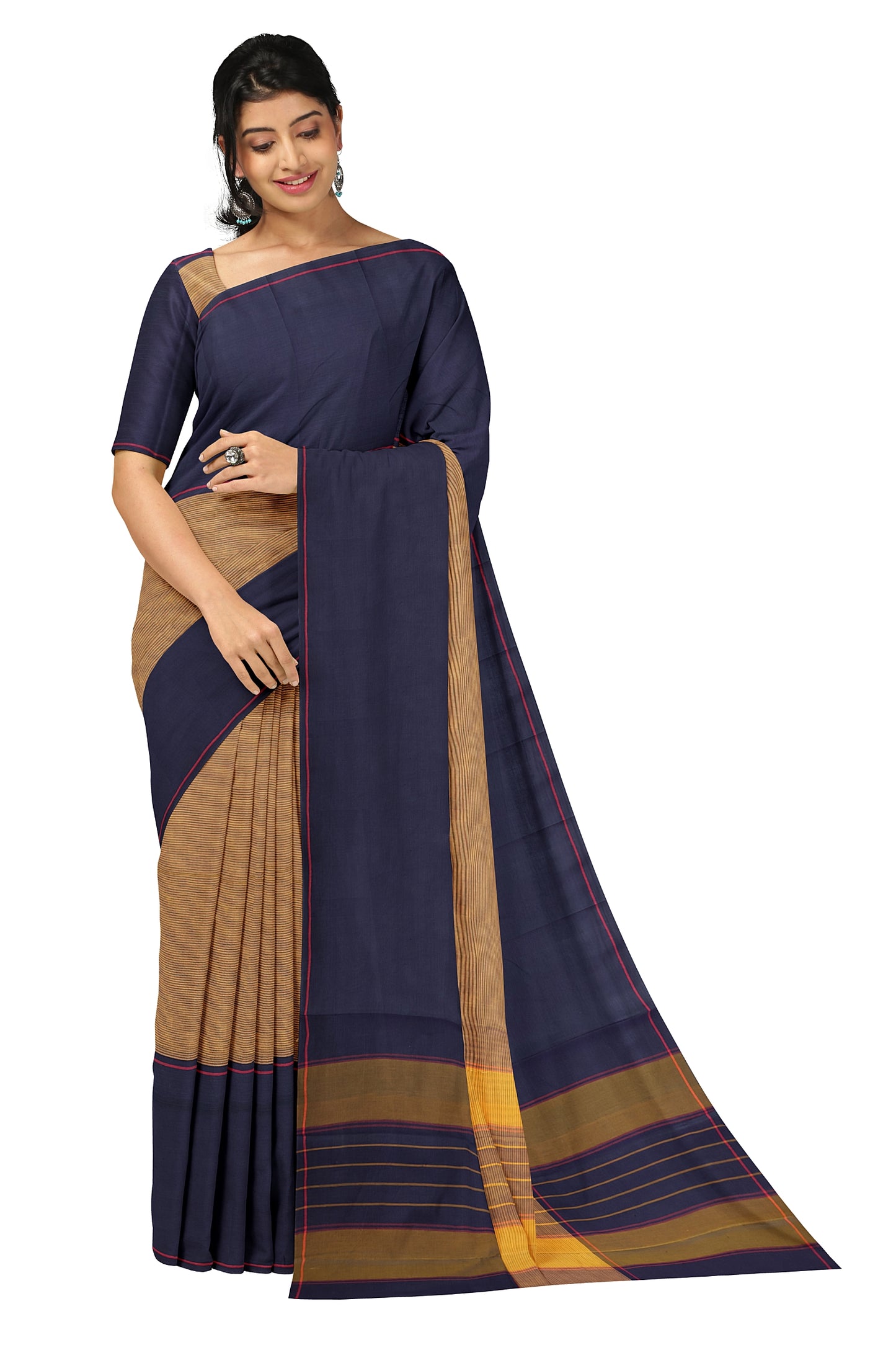 SENSAN Women’s Kanchi Cotton Saree with Blouse Piece [SKU:750]