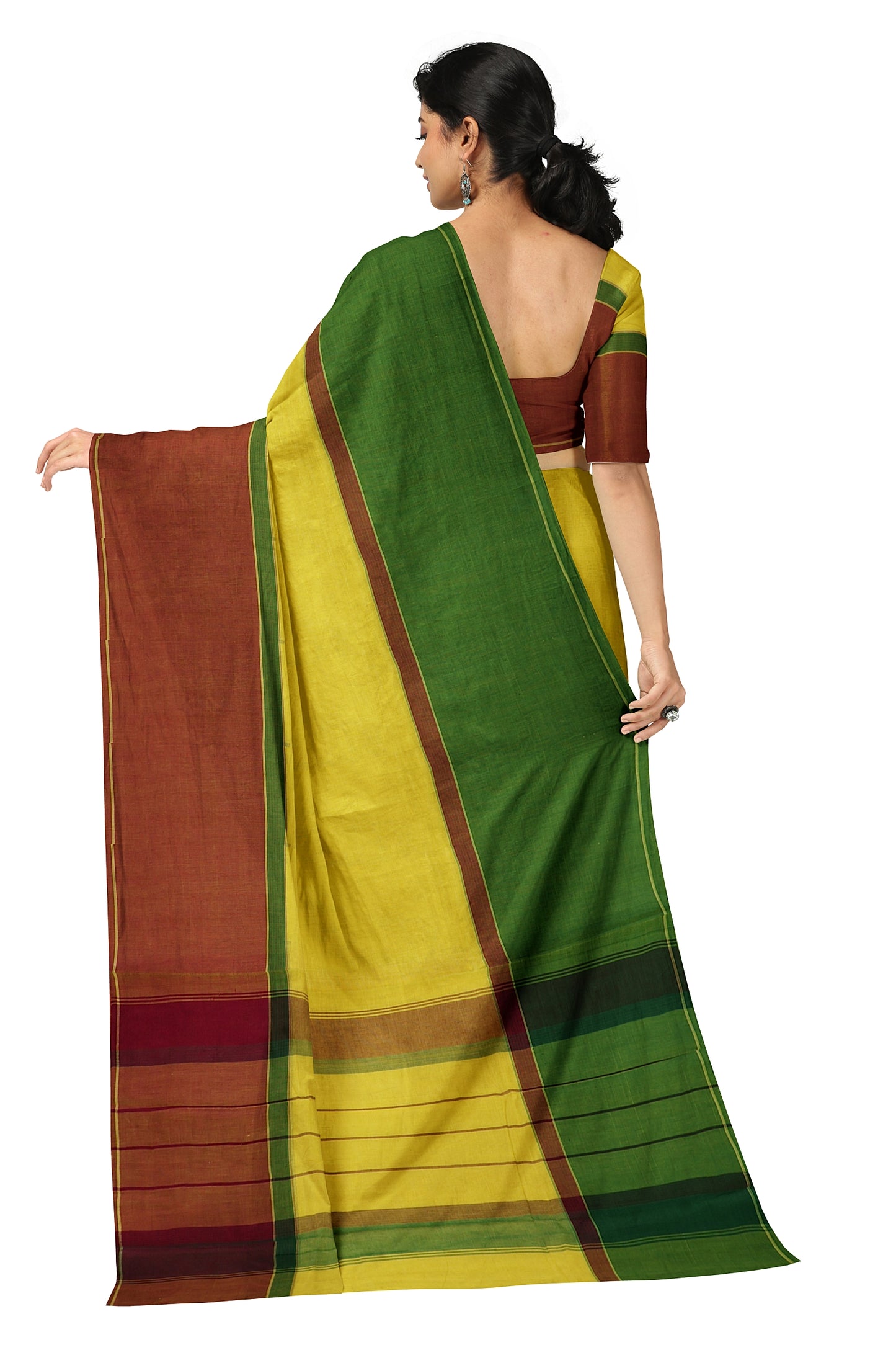 SENSAN Women’s Kanchi Cotton Saree with Blouse Piece [SKU:751]