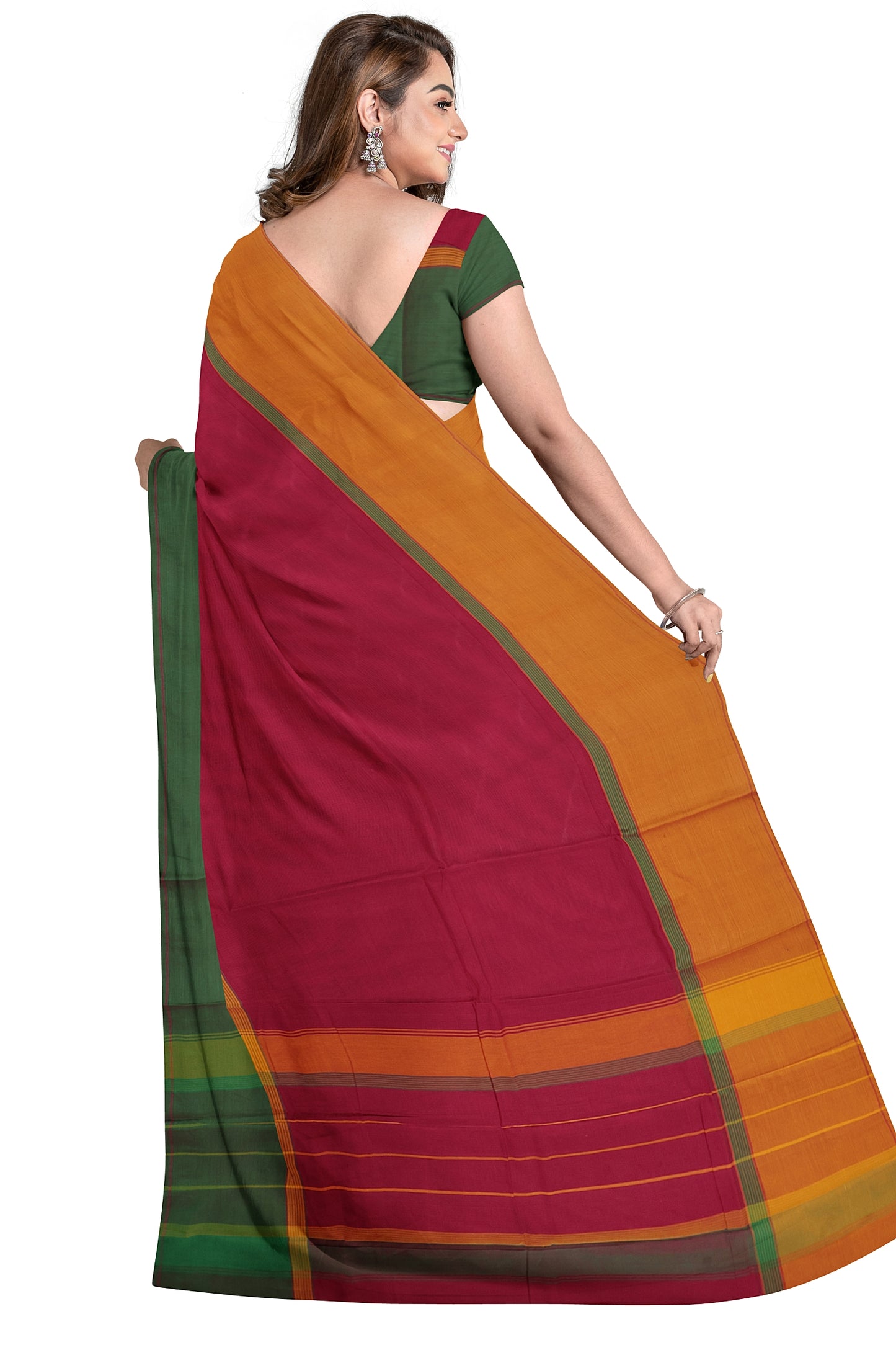 SENSAN Women’s Kanchi Cotton Saree with Blouse Piece [SKU:751]