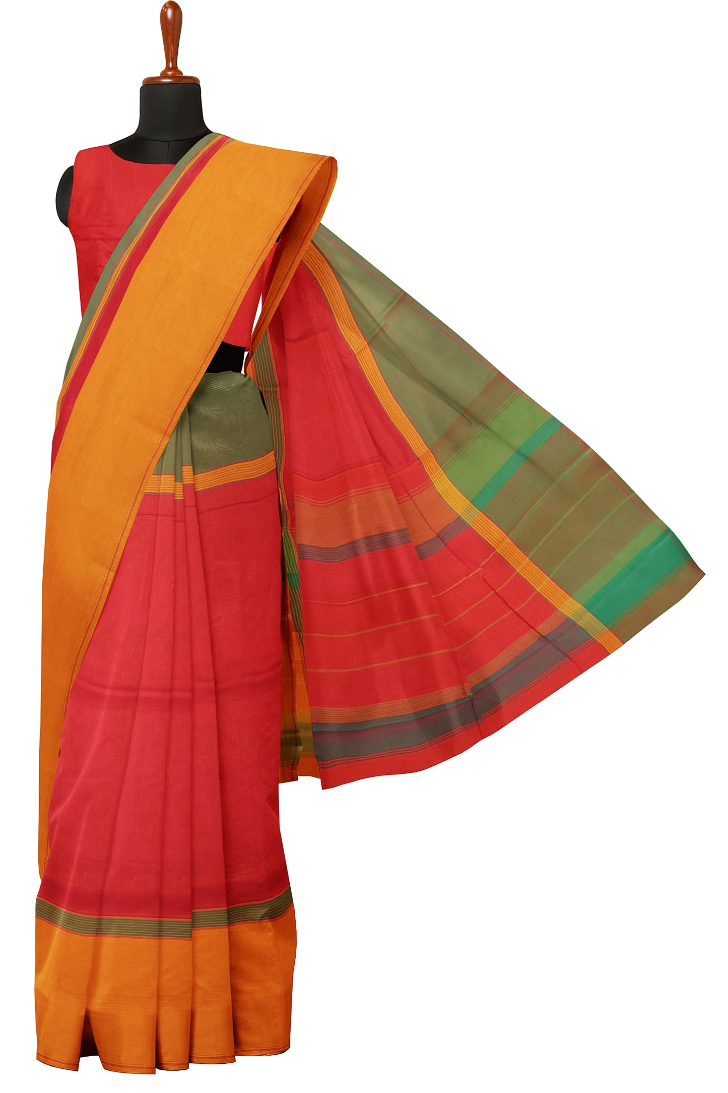 SENSAN Women’s Kanchi Cotton Saree with Blouse Piece [SKU:751]