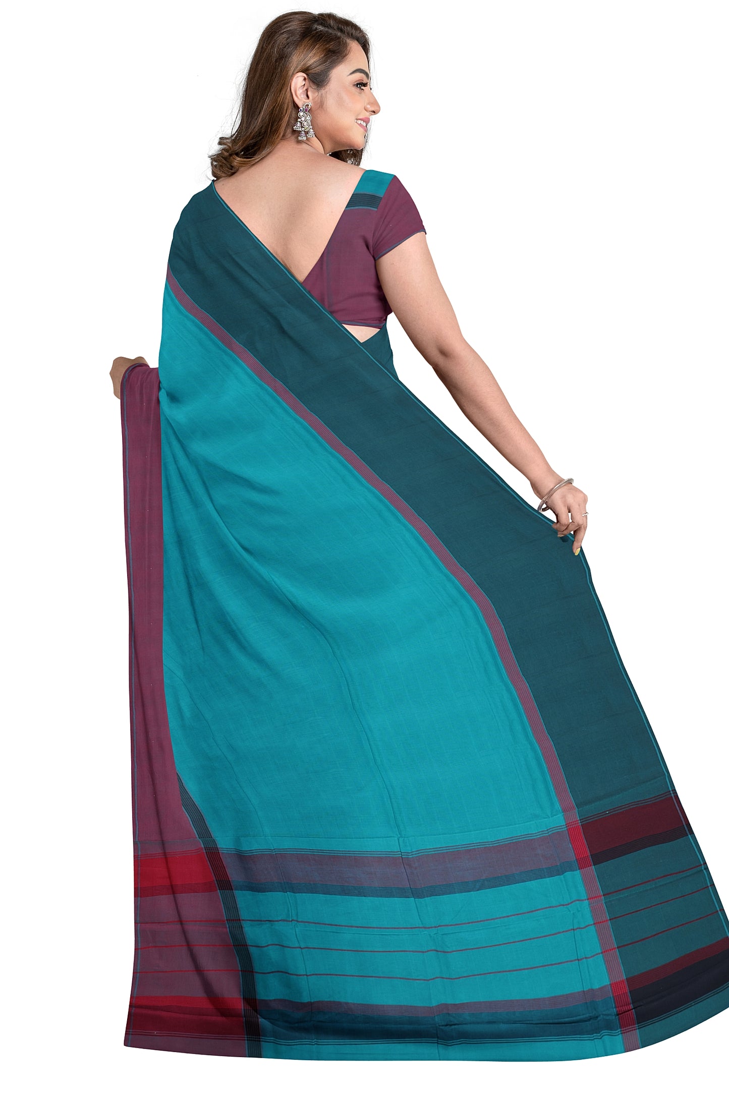SENSAN Women’s Kanchi Cotton Saree with Blouse Piece [SKU:751]