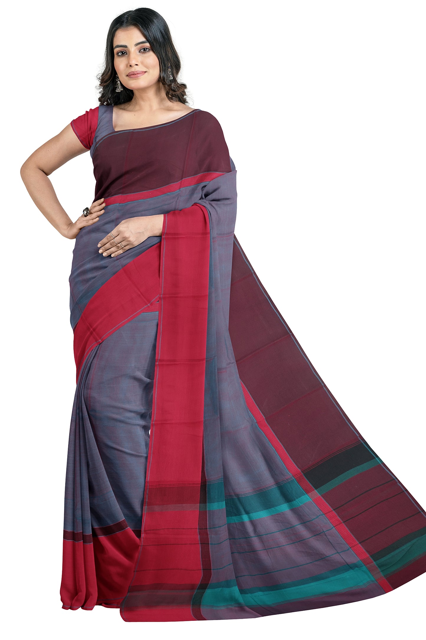 SENSAN Women’s Kanchi Cotton Saree with Blouse Piece [SKU:751]