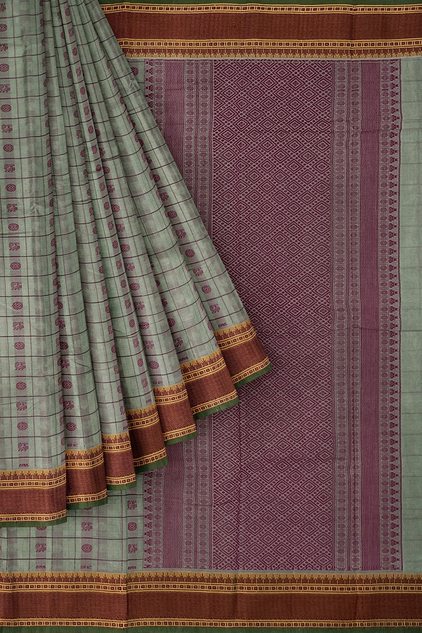 SENSAN Women’s Handloom Kanchi Cotton Saree with Blouse Piece [SKU:754]