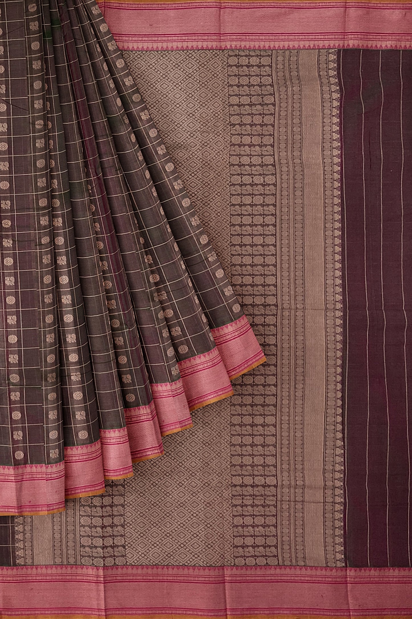 SENSAN Women’s Handloom Kanchi Cotton Saree with Blouse Piece [SKU:754]