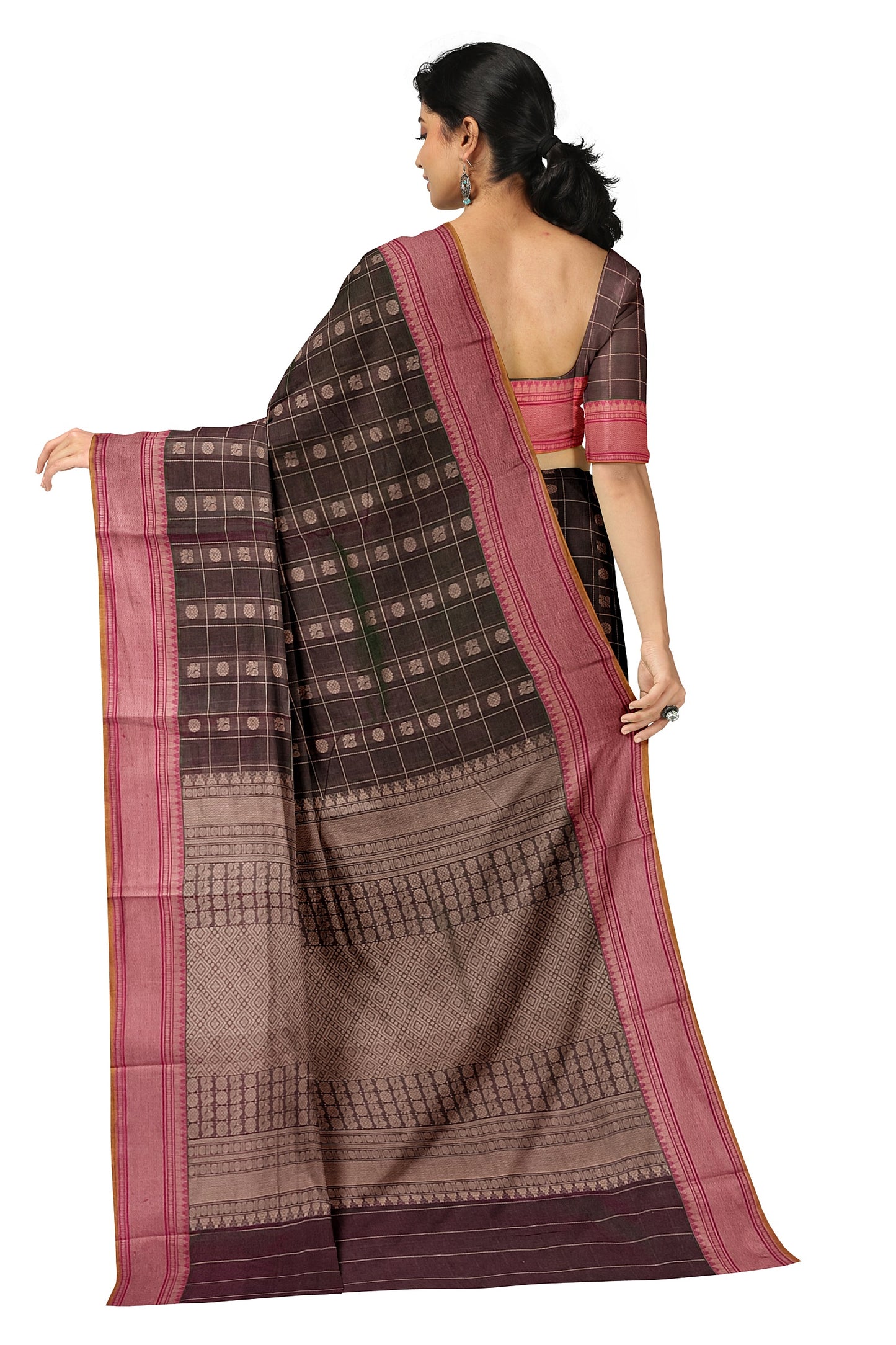SENSAN Women’s Handloom Kanchi Cotton Saree with Blouse Piece [SKU:754]