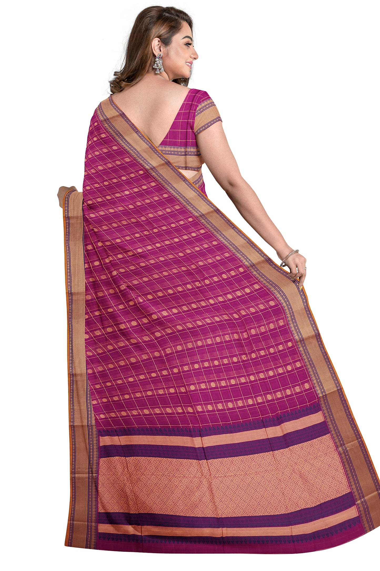 SENSAN Women’s Kanchi Cotton Saree with Blouse Piece [SKU:754]