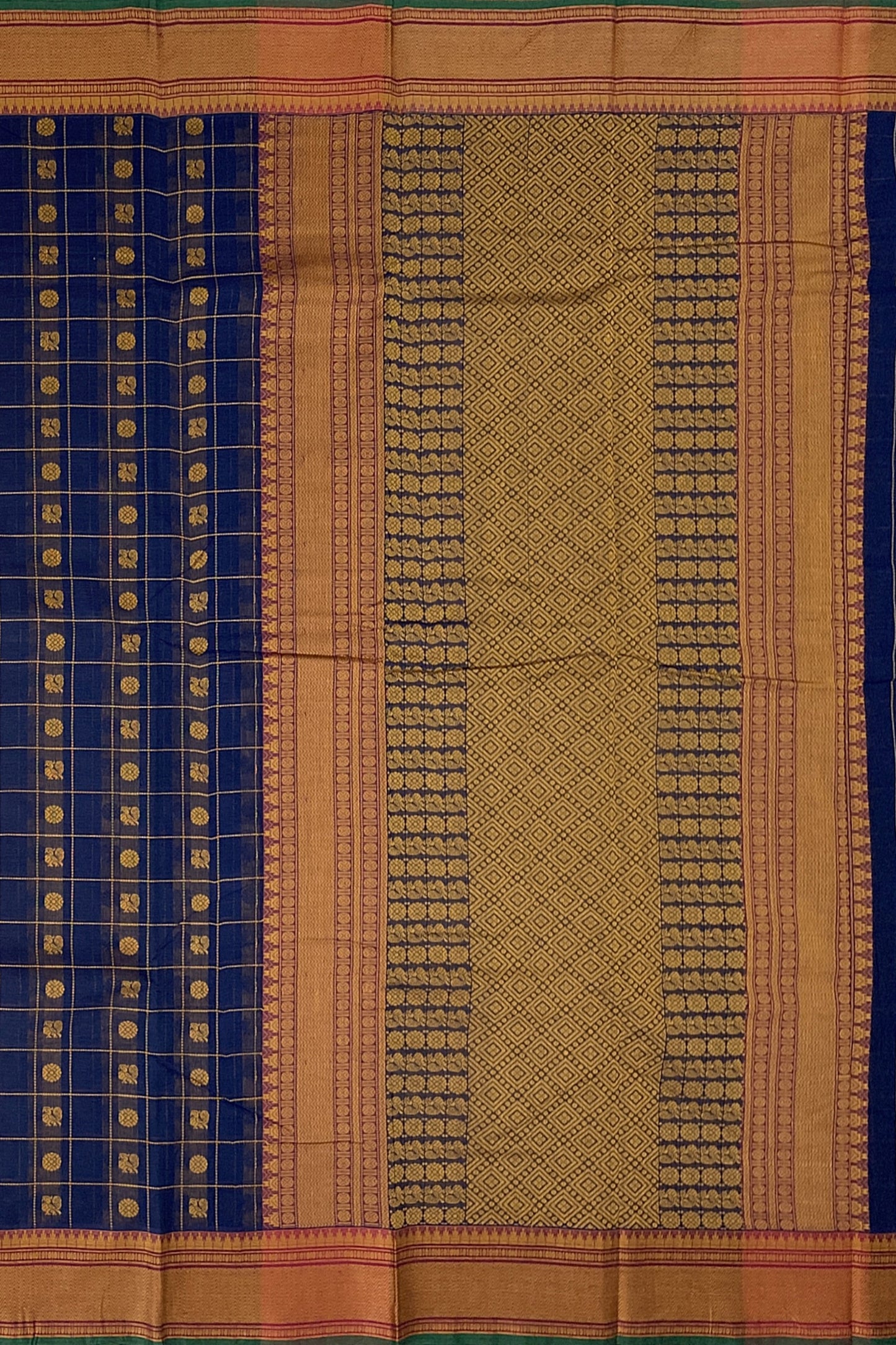 SENSAN Women’s Handloom Kanchi Cotton Saree with Blouse Piece [SKU:754]