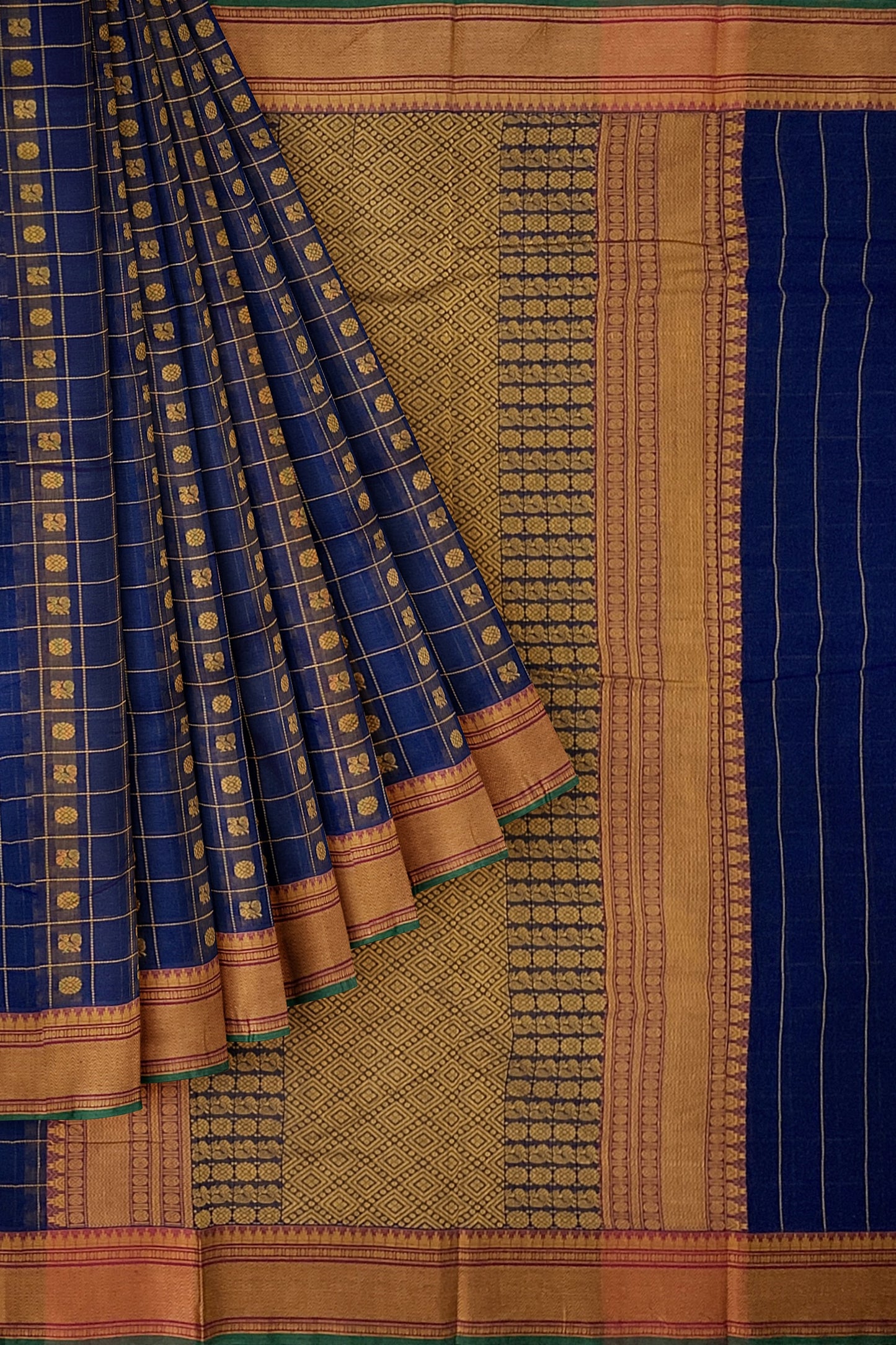 SENSAN Women’s Handloom Kanchi Cotton Saree with Blouse Piece [SKU:754]
