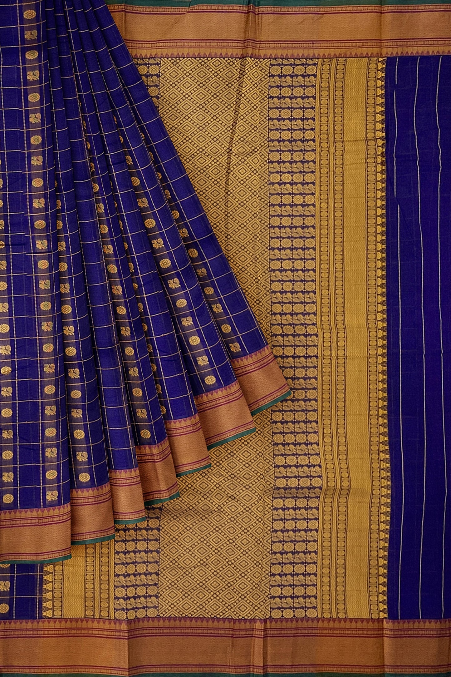 SENSAN Women’s Handloom Kanchi Cotton Saree with Blouse Piece [SKU:754]