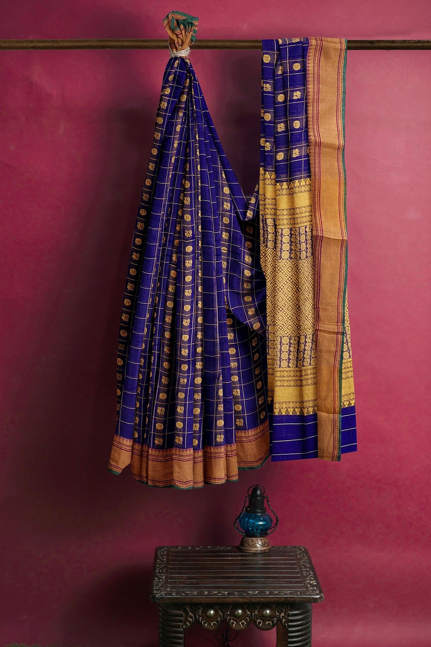 SENSAN Women’s Handloom Kanchi Cotton Saree with Blouse Piece [SKU:754]