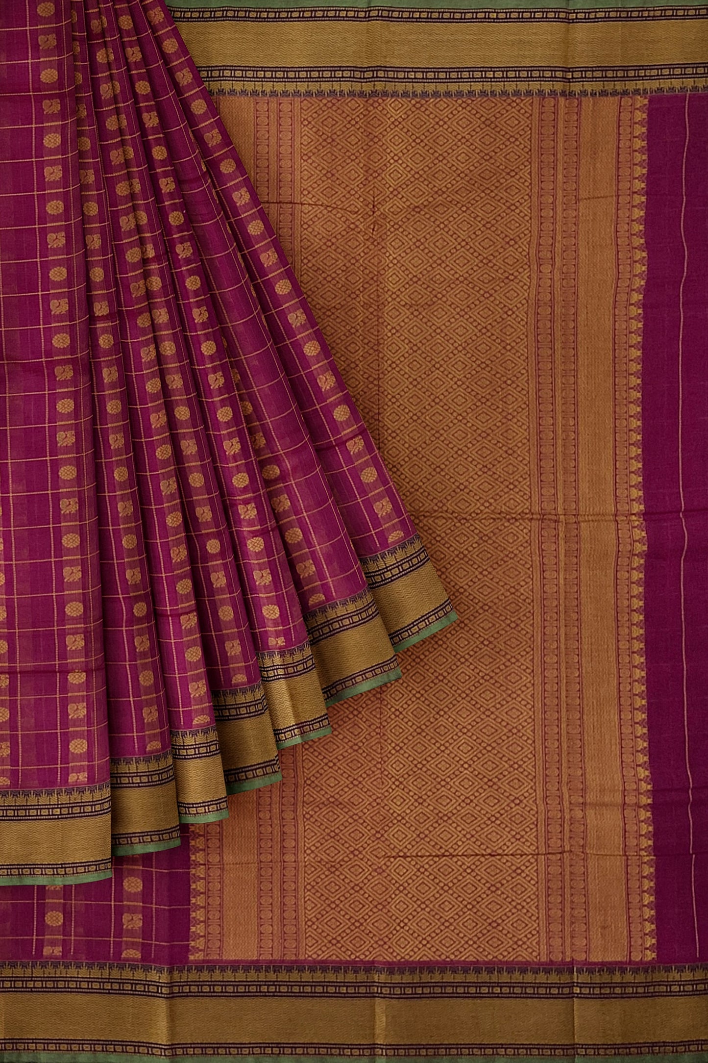 SENSAN Women’s Handloom Kanchi Cotton Saree with Blouse Piece [SKU:754]