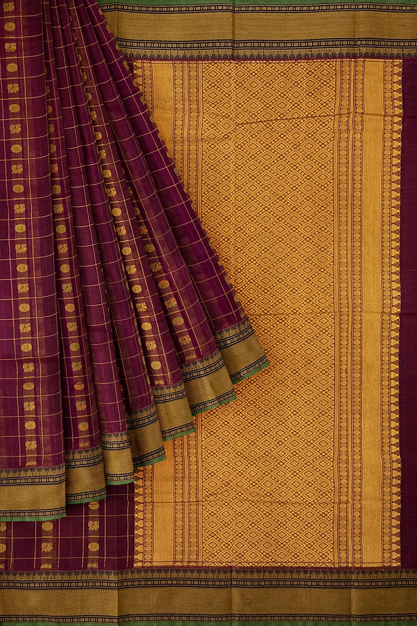 SENSAN Women’s Handloom Kanchi Cotton Saree with Blouse Piece [SKU:754]