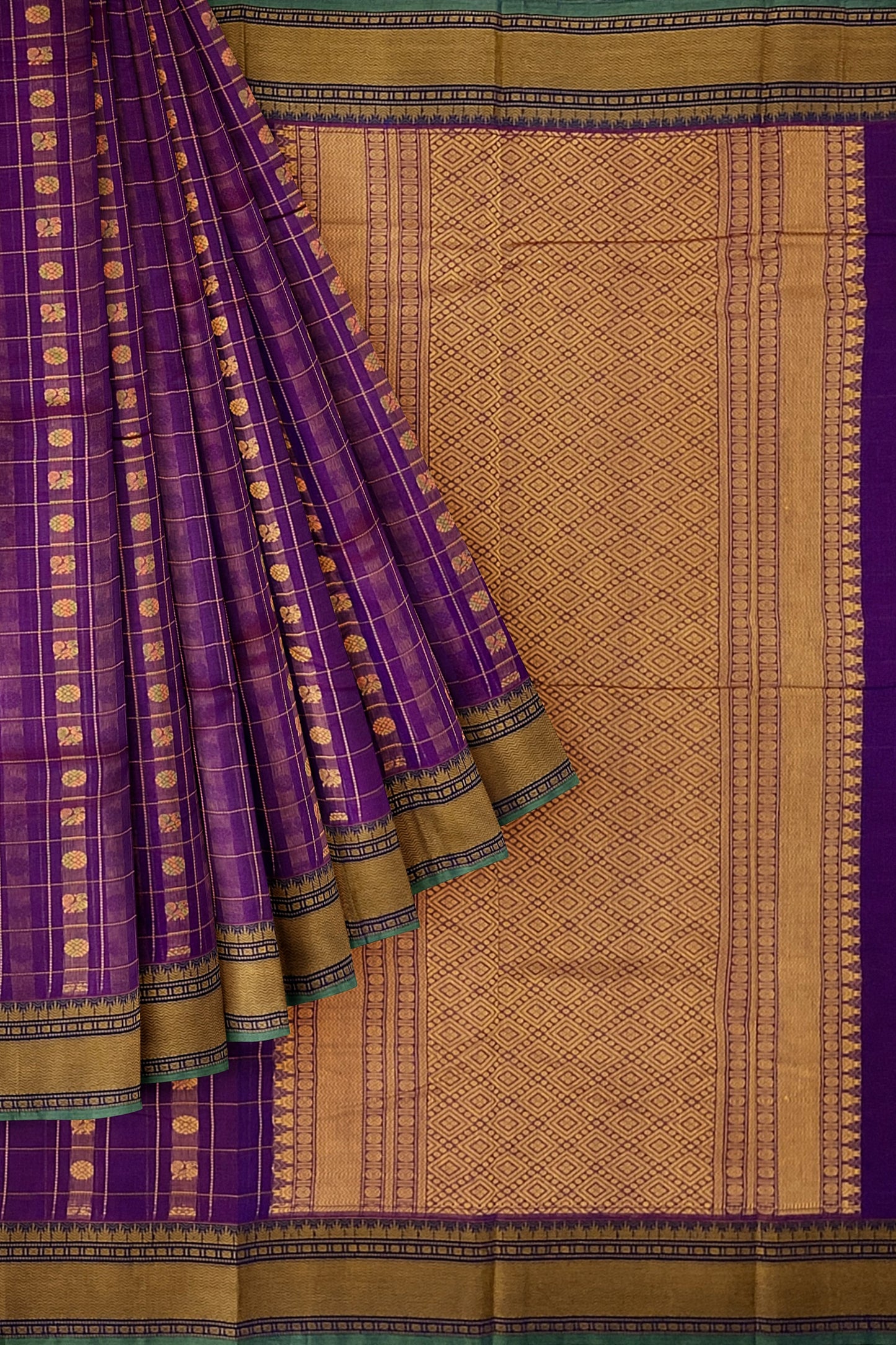 SENSAN Women’s Handloom Kanchi Cotton Saree with Blouse Piece [SKU:754]