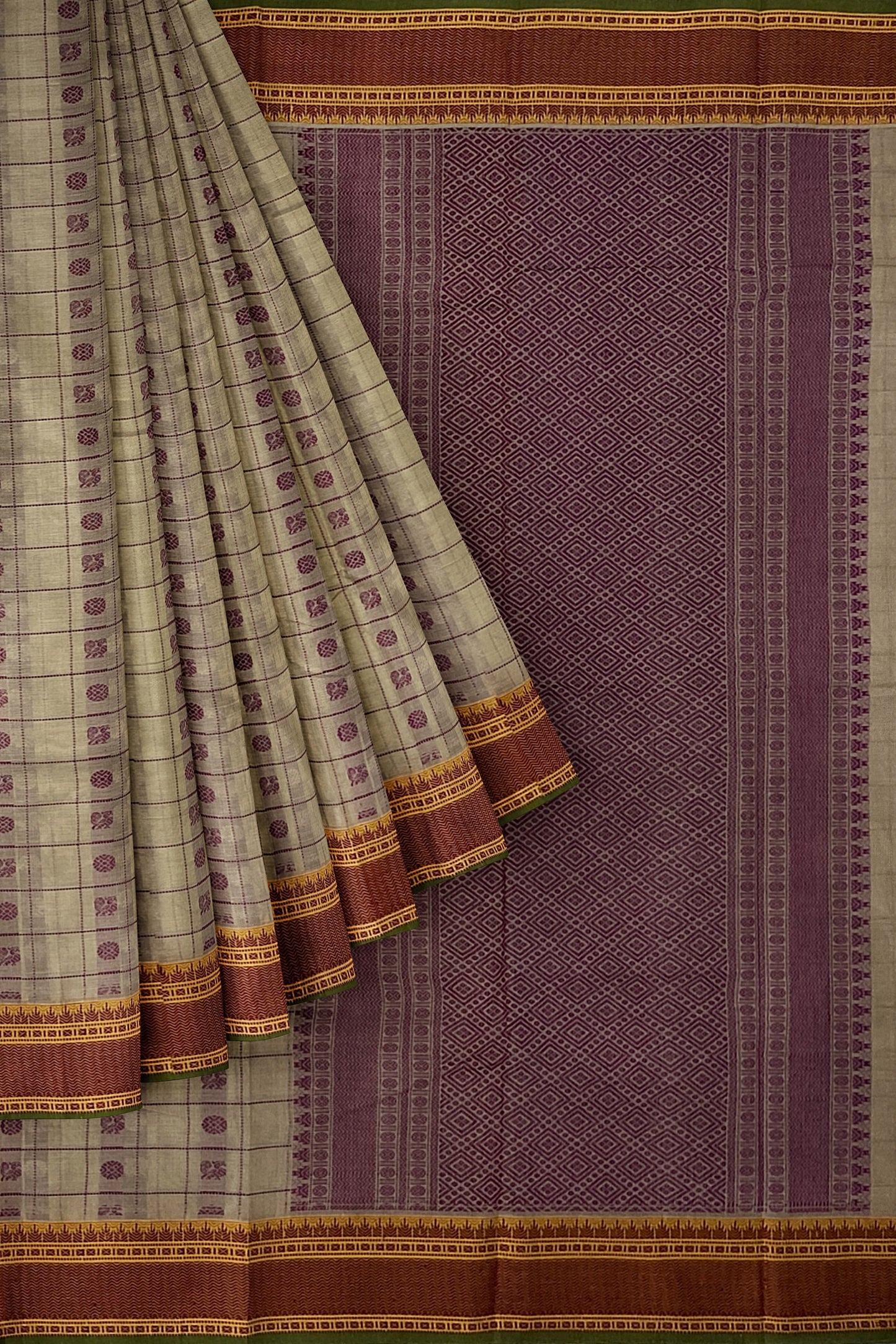SENSAN Women’s Handloom Kanchi Cotton Saree with Blouse Piece [SKU:754]