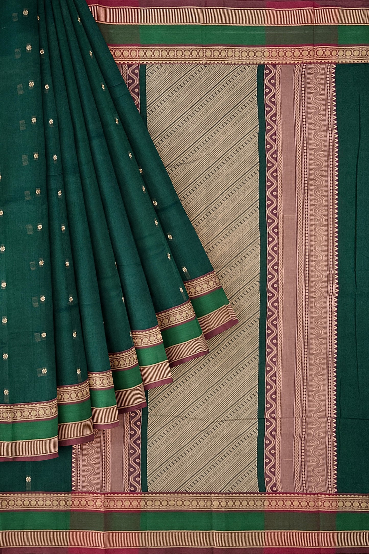 SENSAN Women’s Handloom Kanchi Cotton Saree with Blouse Piece [SKU:758]