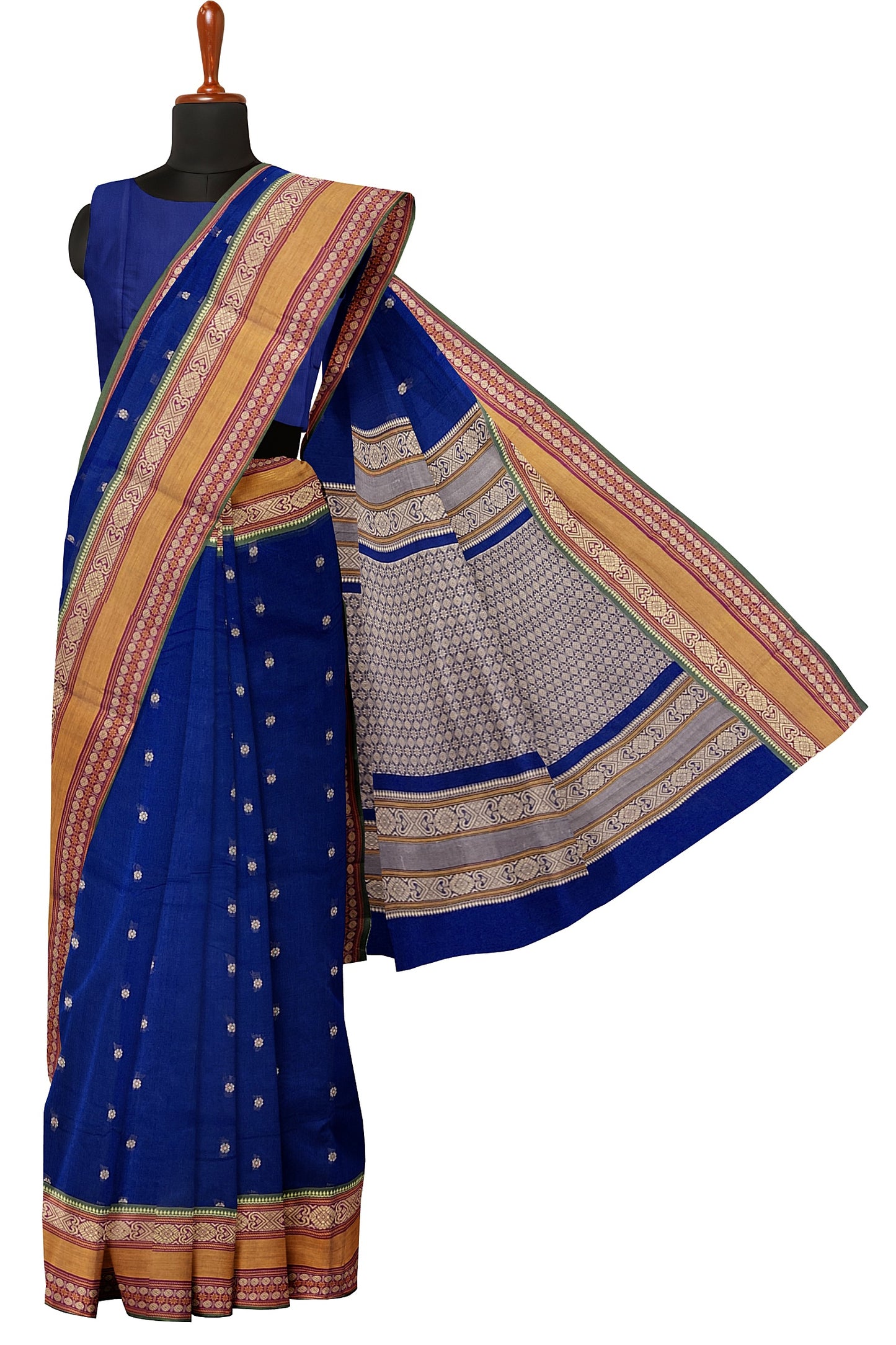 SENSAN Women’s Handloom Kanchi Cotton Saree with Blouse Piece [SKU:766]
