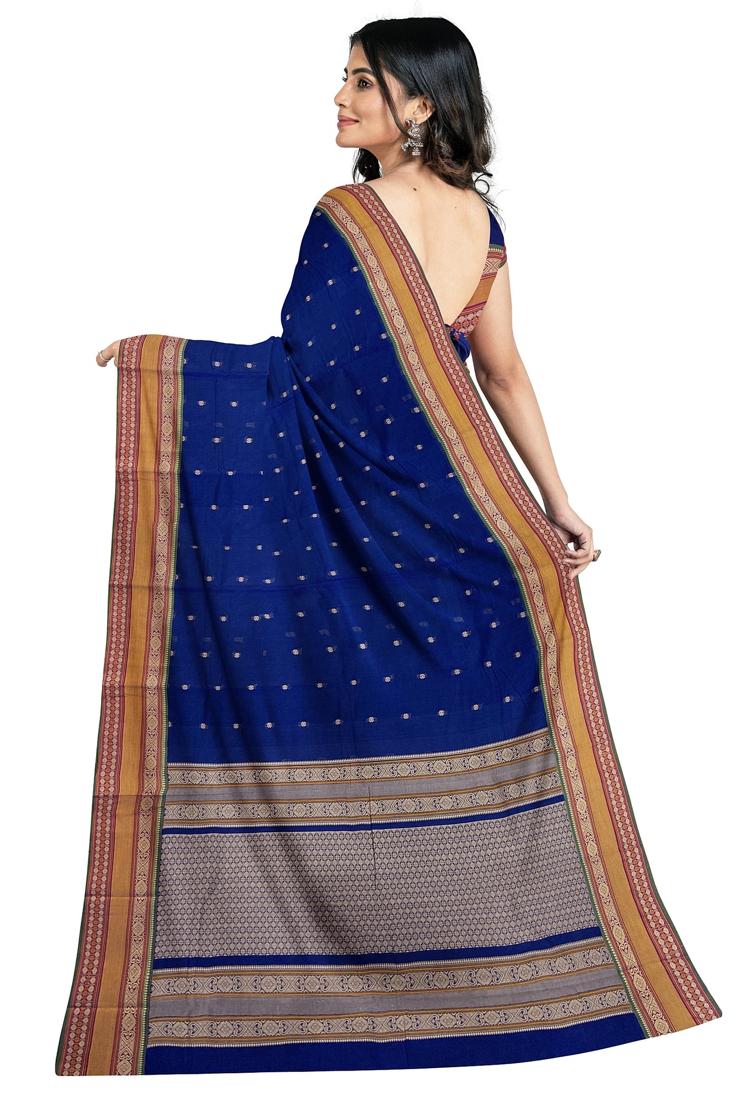 SENSAN Women’s Handloom Kanchi Cotton Saree with Blouse Piece [SKU:766]