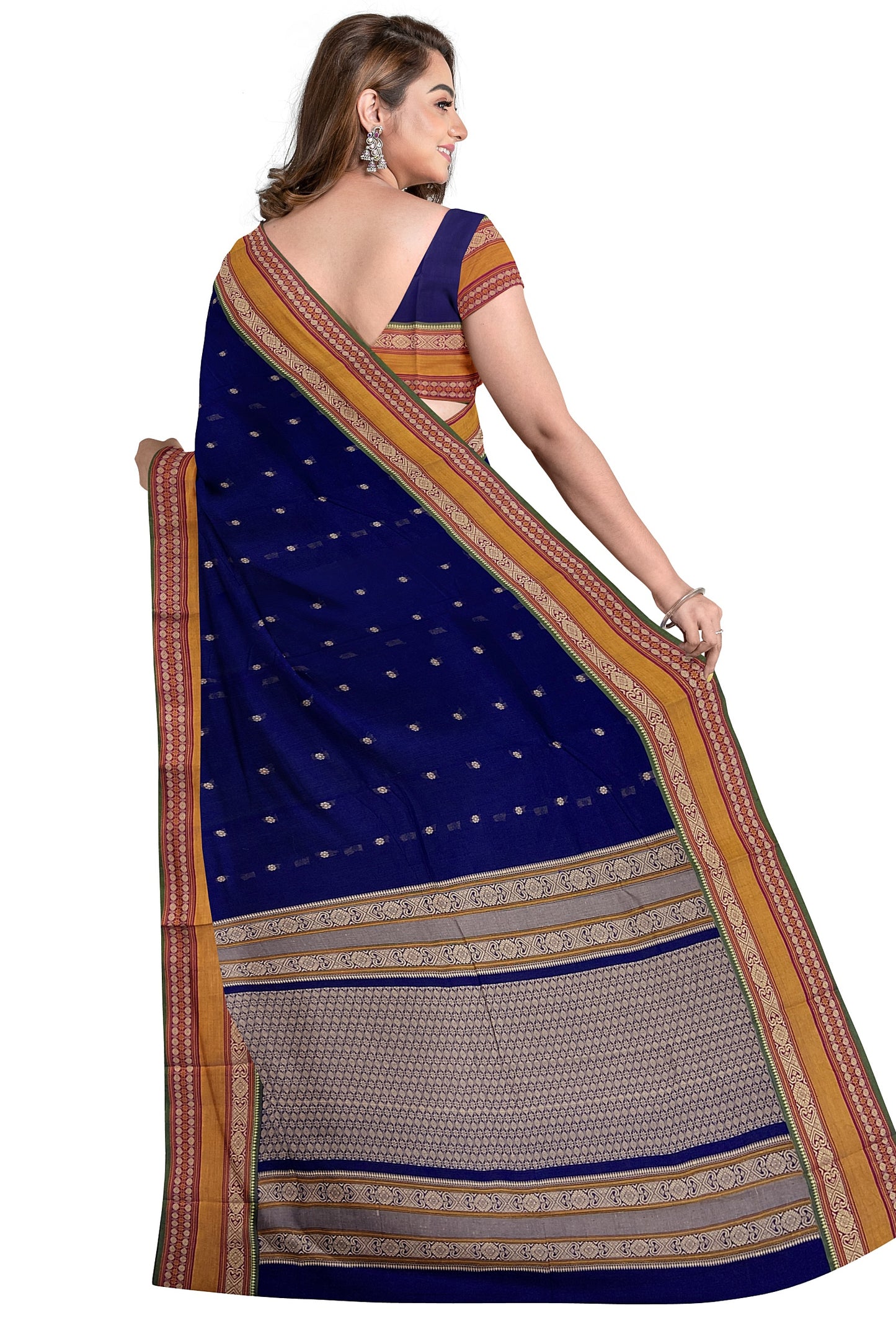 SENSAN Women’s Handloom Kanchi Cotton Saree with Blouse Piece [SKU:766]