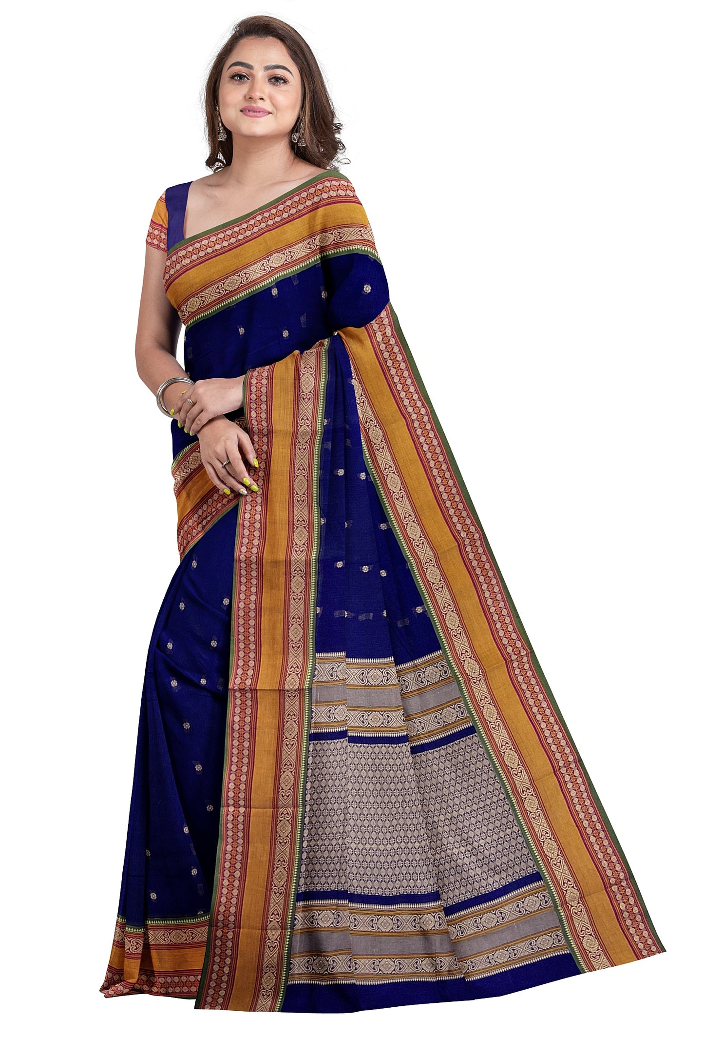 SENSAN Women’s Handloom Kanchi Cotton Saree with Blouse Piece [SKU:766]