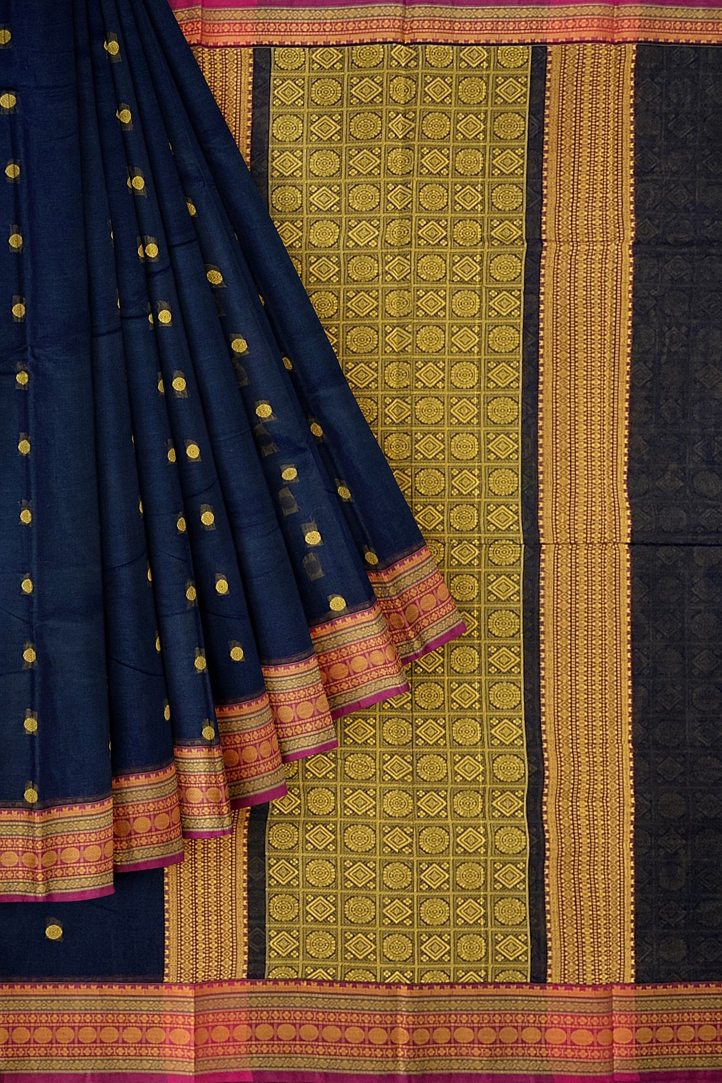 SENSAN Women’s Handloom Kanchi Cotton Saree with Blouse Piece [SKU:767]
