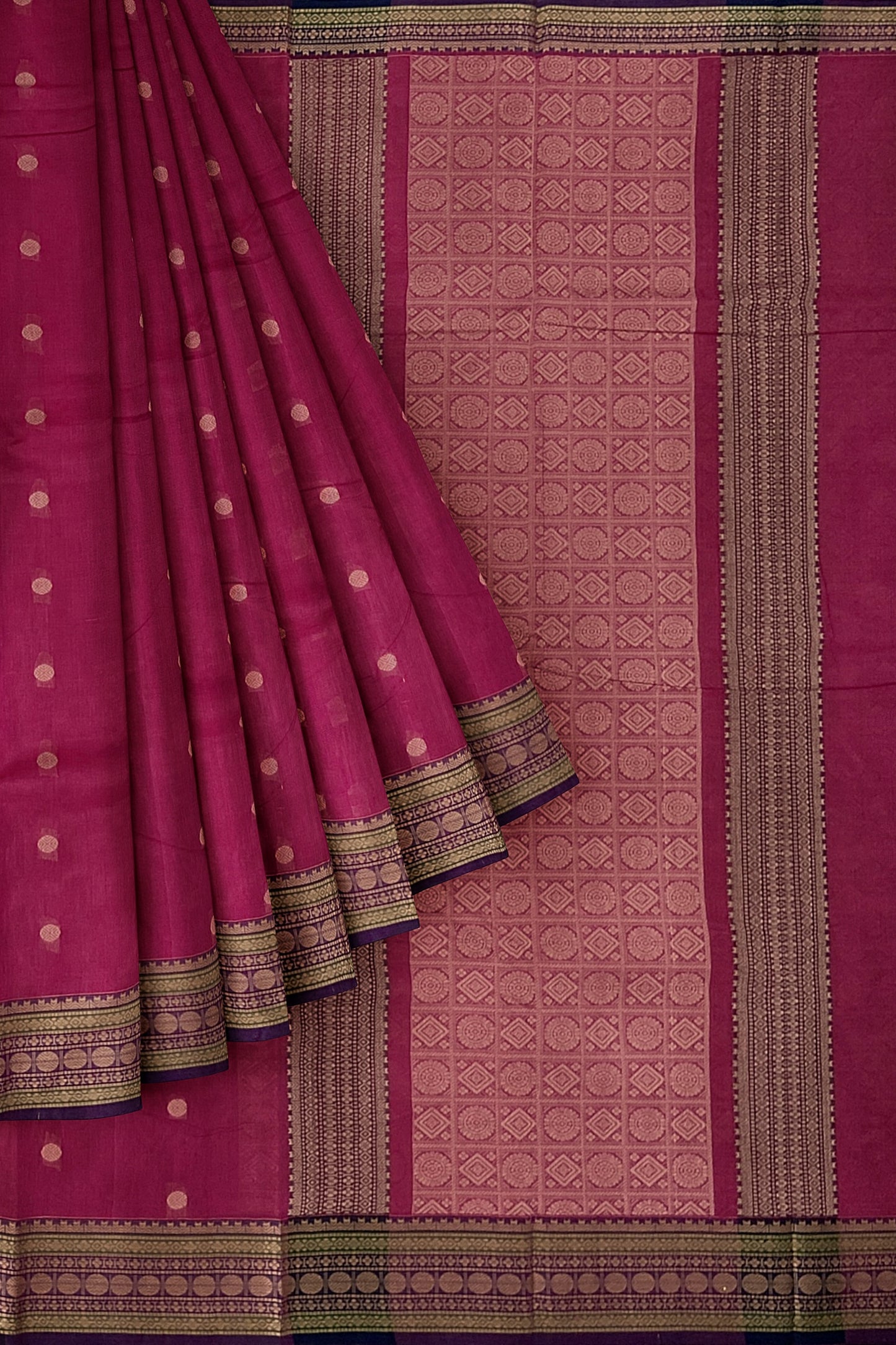 SENSAN Women’s Handloom Kanchi Cotton Saree with Blouse Piece [SKU:767]