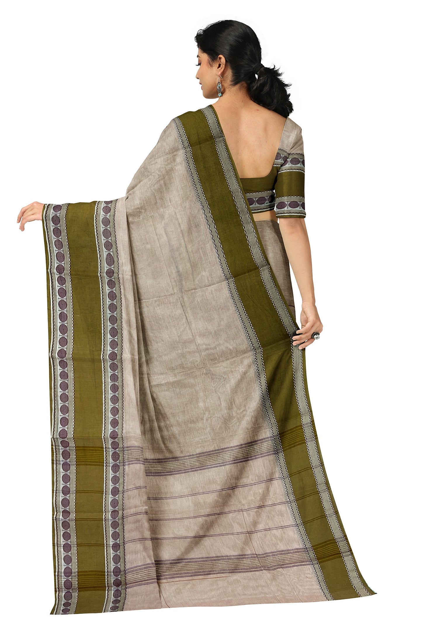 SENSAN Women’s Kanchi Cotton Saree with Blouse Piece [SKU:772]