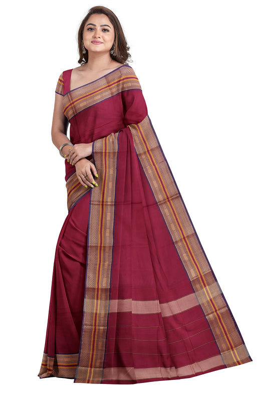 SENSAN Women’s Kanchi Cotton Saree with Blouse Piece [SKU:776.1]