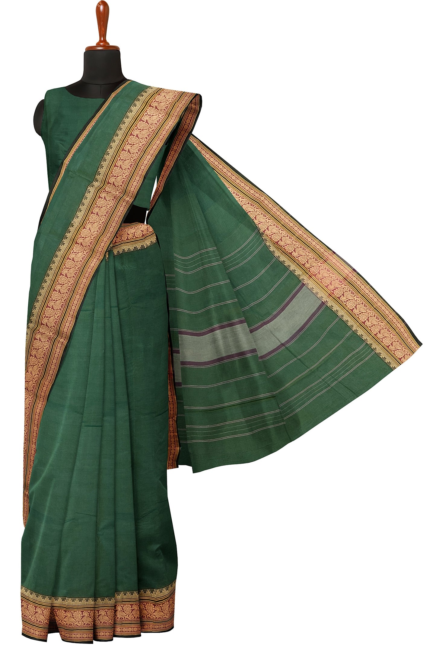 SENSAN Women’s  Kanchi Cotton Saree with Blouse Piece [SKU:779]