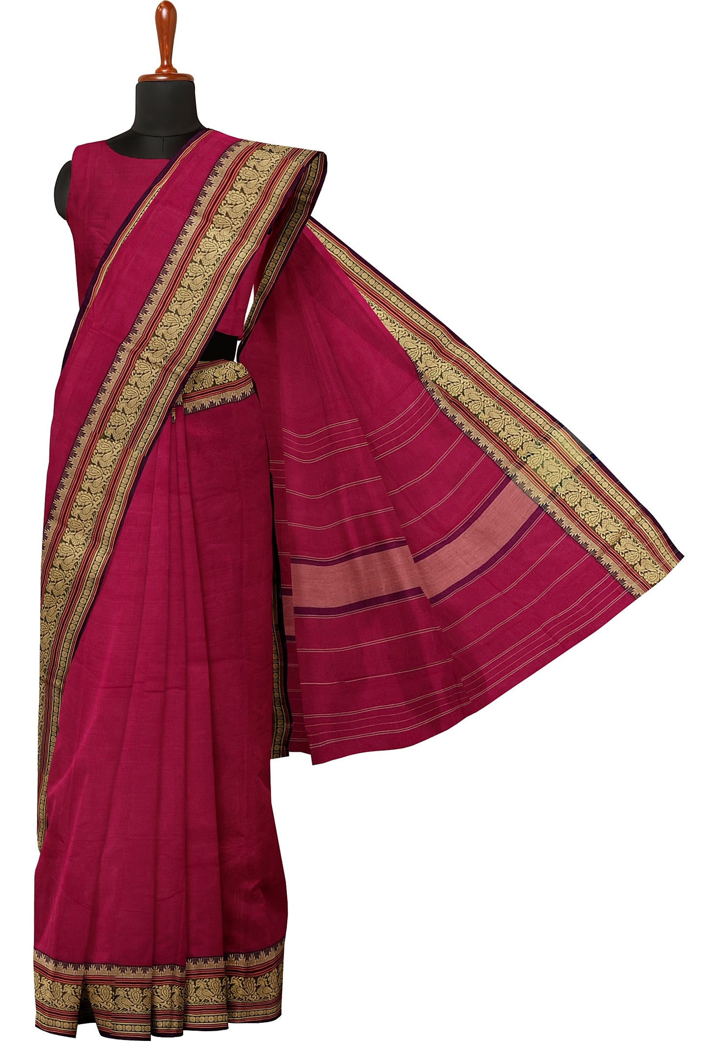 SENSAN Women’s  Kanchi Cotton Saree with Blouse Piece [SKU:779]