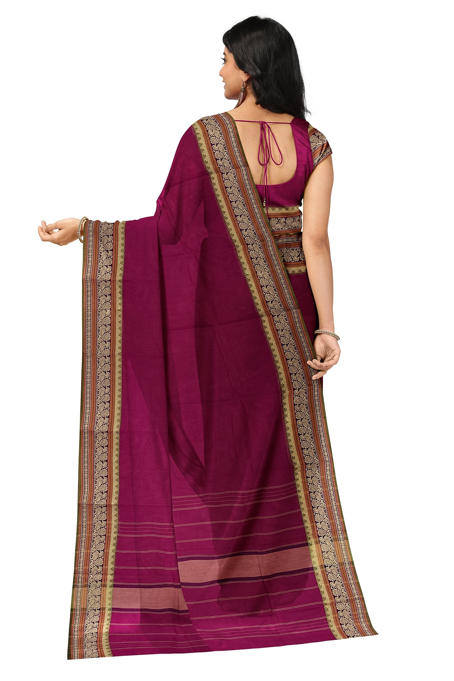 SENSAN Women’s  Kanchi Cotton Saree with Blouse Piece [SKU:779]