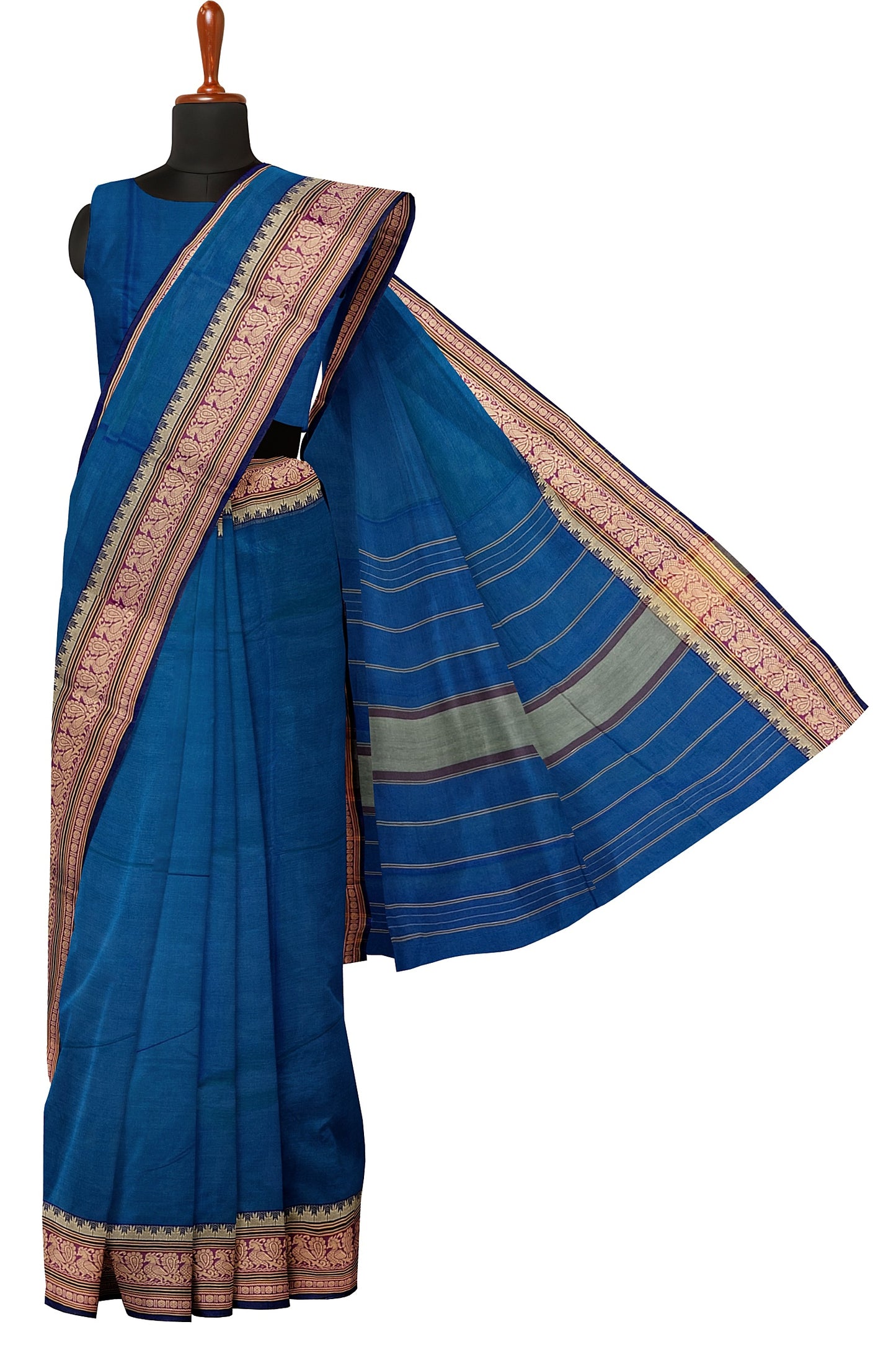 SENSAN Women’s  Kanchi Cotton Saree with Blouse Piece [SKU:779]