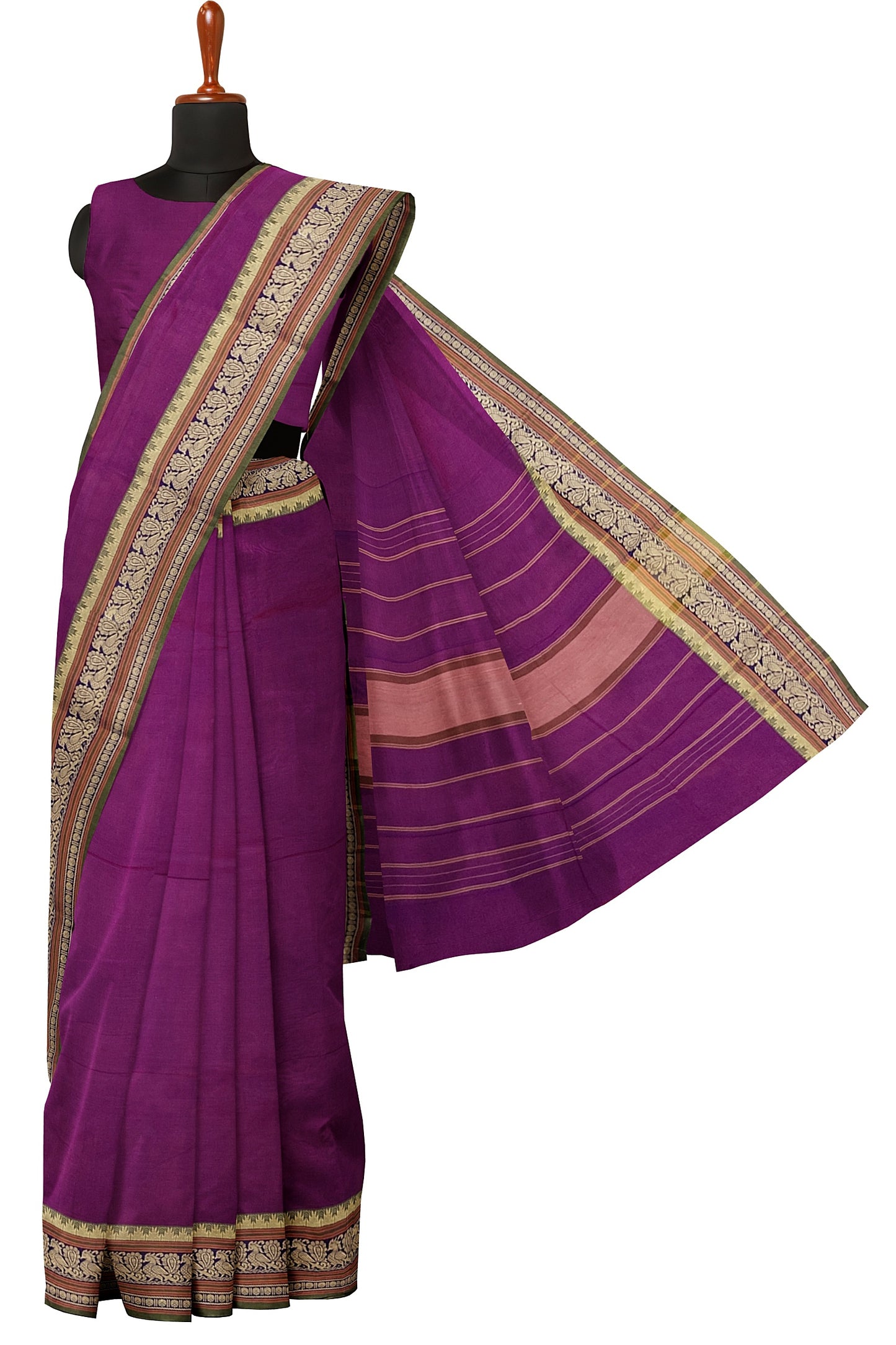SENSAN Women’s  Kanchi Cotton Saree with Blouse Piece [SKU:779]