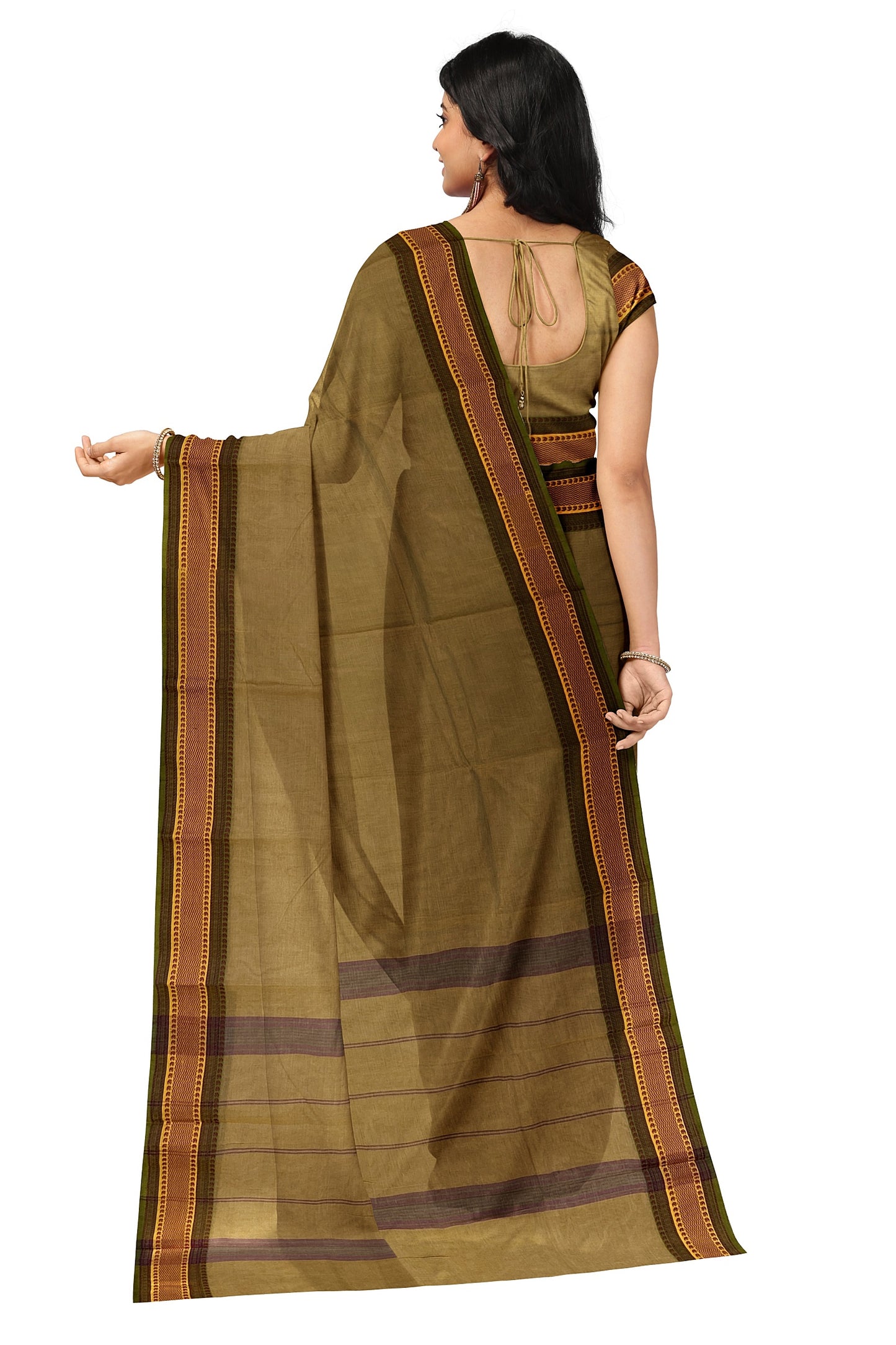 SENSAN Women’s  Kanchi Cotton Saree with Blouse Piece [SKU:780]