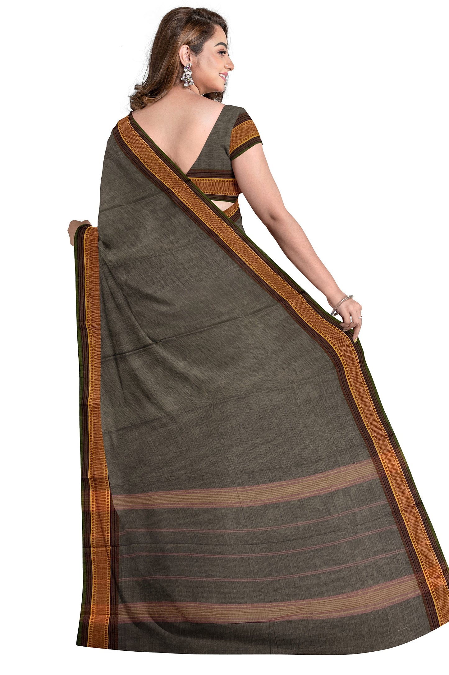 SENSAN Women’s  Kanchi Cotton Saree with Blouse Piece [SKU:780]