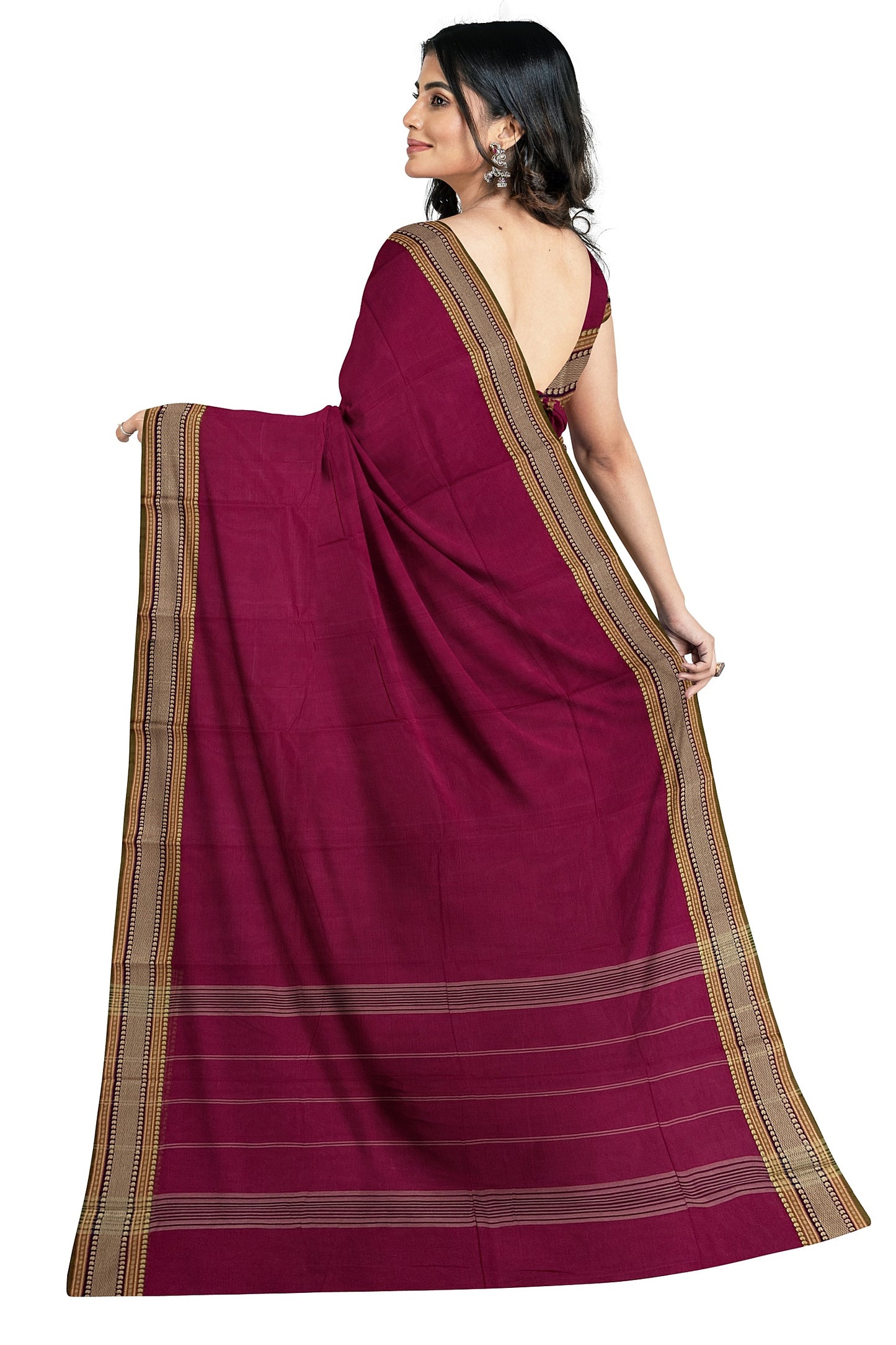 SENSAN Women’s  Kanchi Cotton Saree with Blouse Piece [SKU:780]