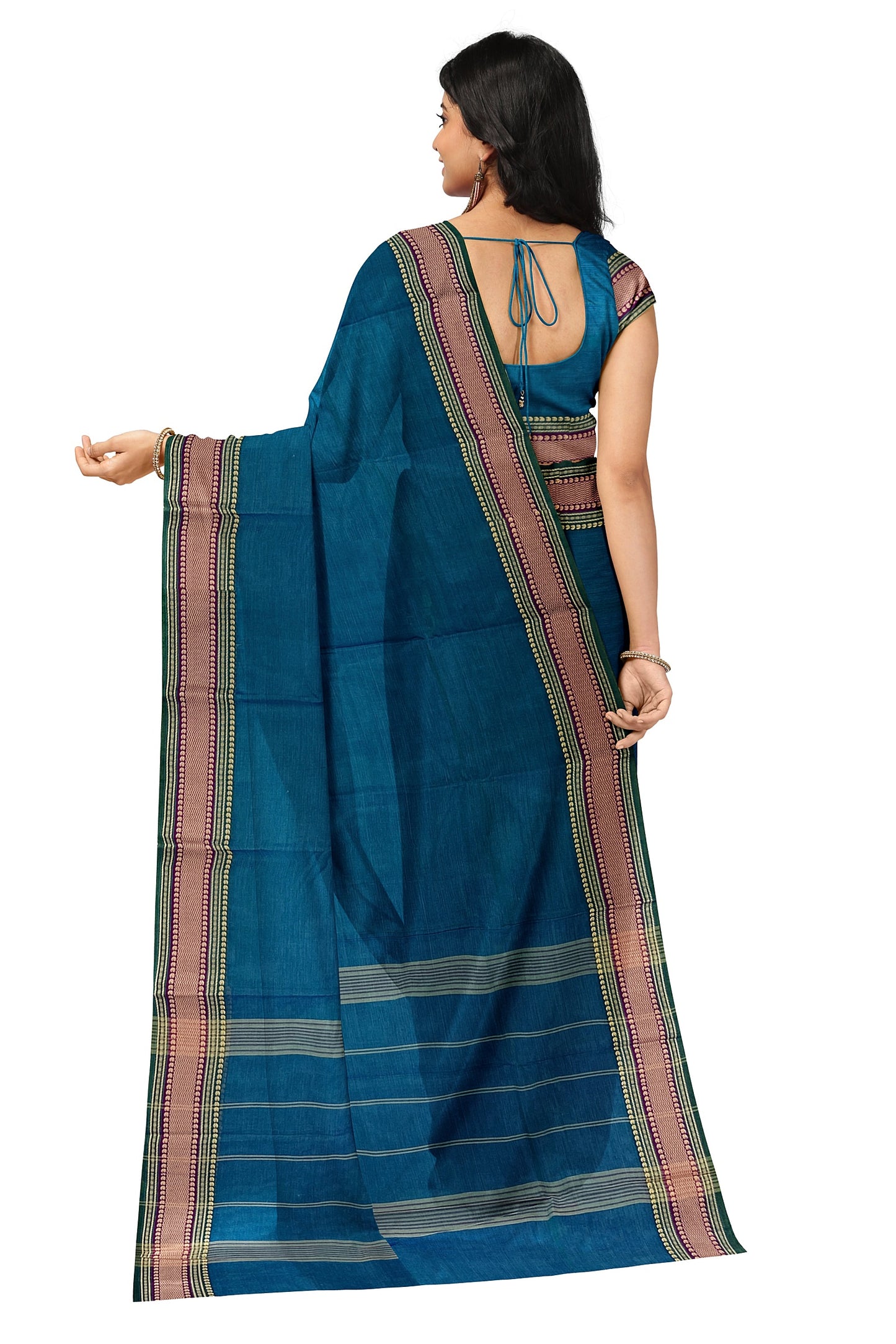SENSAN Women’s  Kanchi Cotton Saree with Blouse Piece [SKU:780]