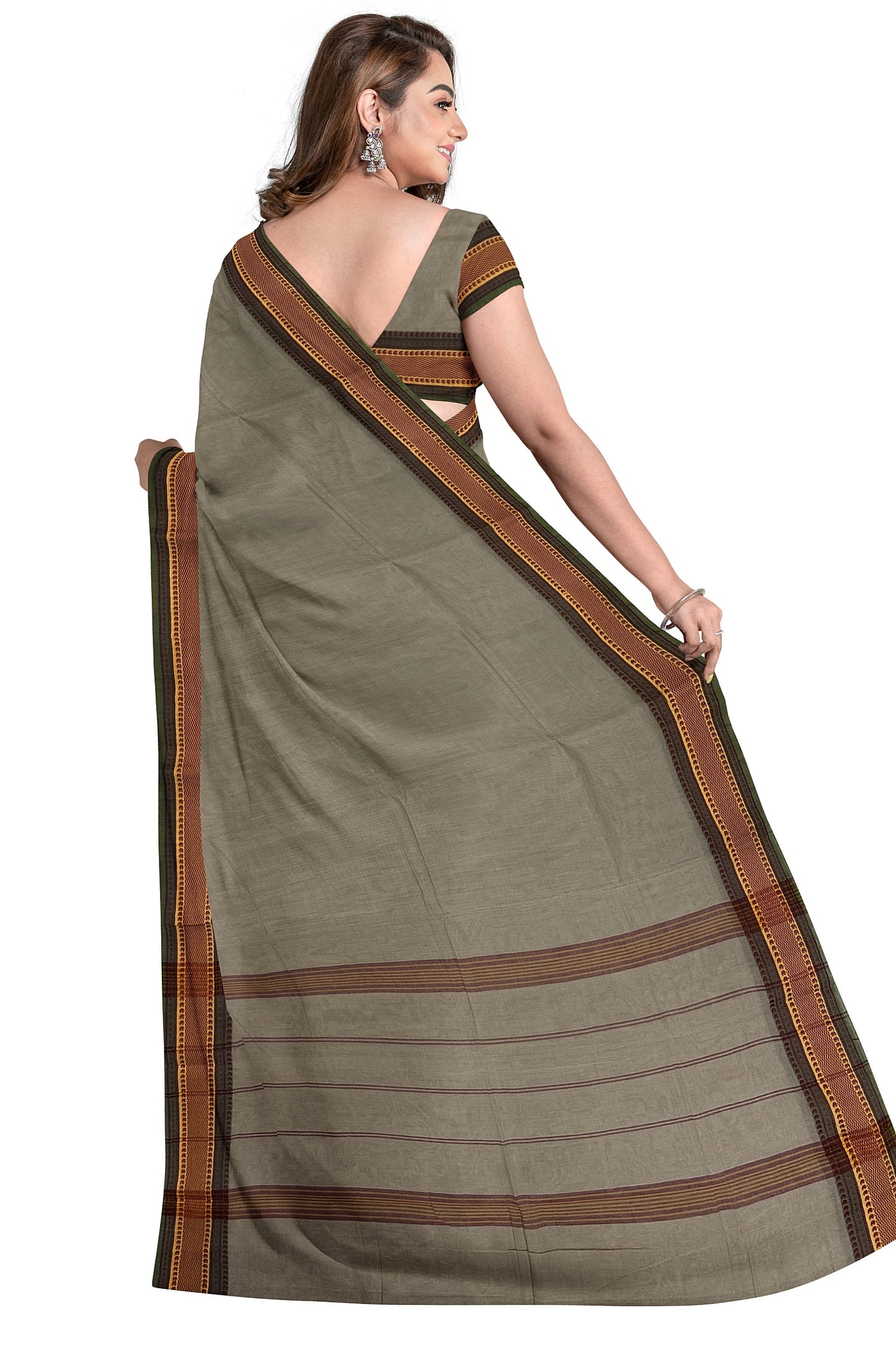SENSAN Women’s  Kanchi Cotton Saree with Blouse Piece [SKU:780]