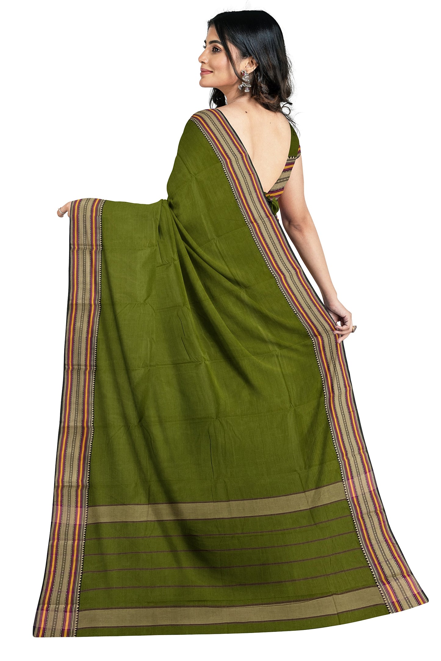 SENSAN Women’s Kanchi Cotton Saree with Blouse Piece [SKU:782]