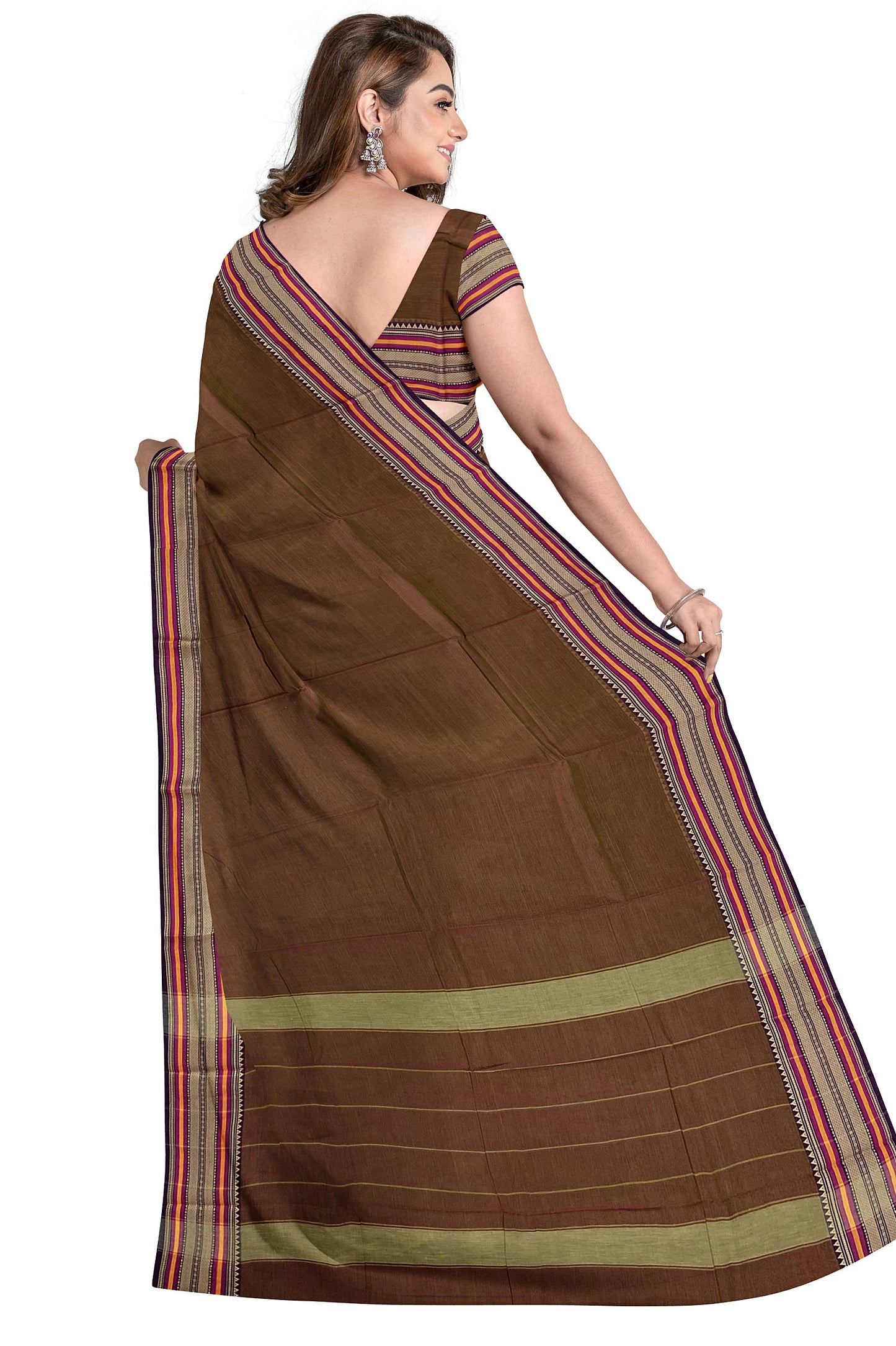 SENSAN Women’s Kanchi Cotton Saree with Blouse Piece [SKU:782]