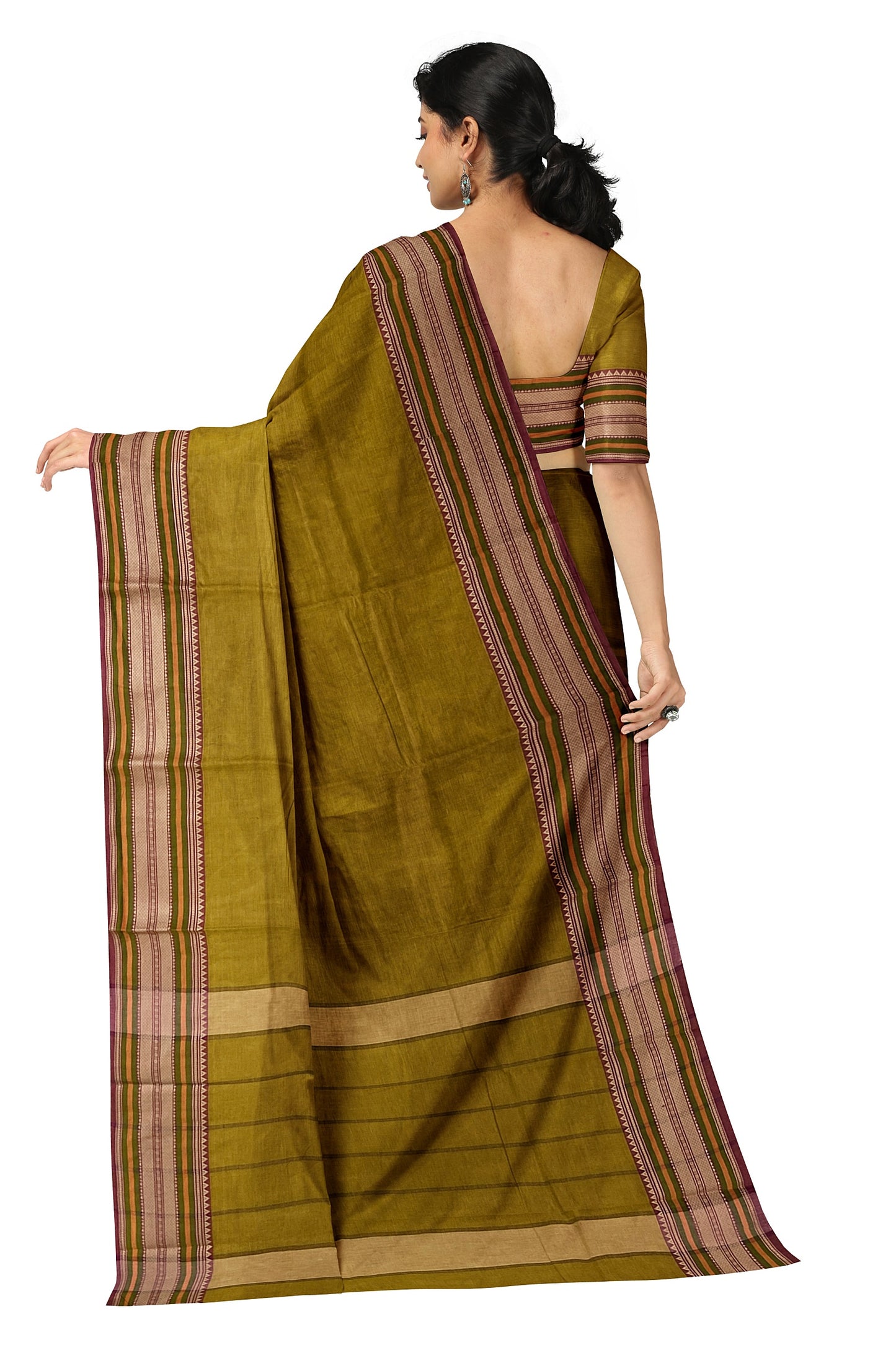 SENSAN Women’s Kanchi Cotton Saree with Blouse Piece [SKU:782]