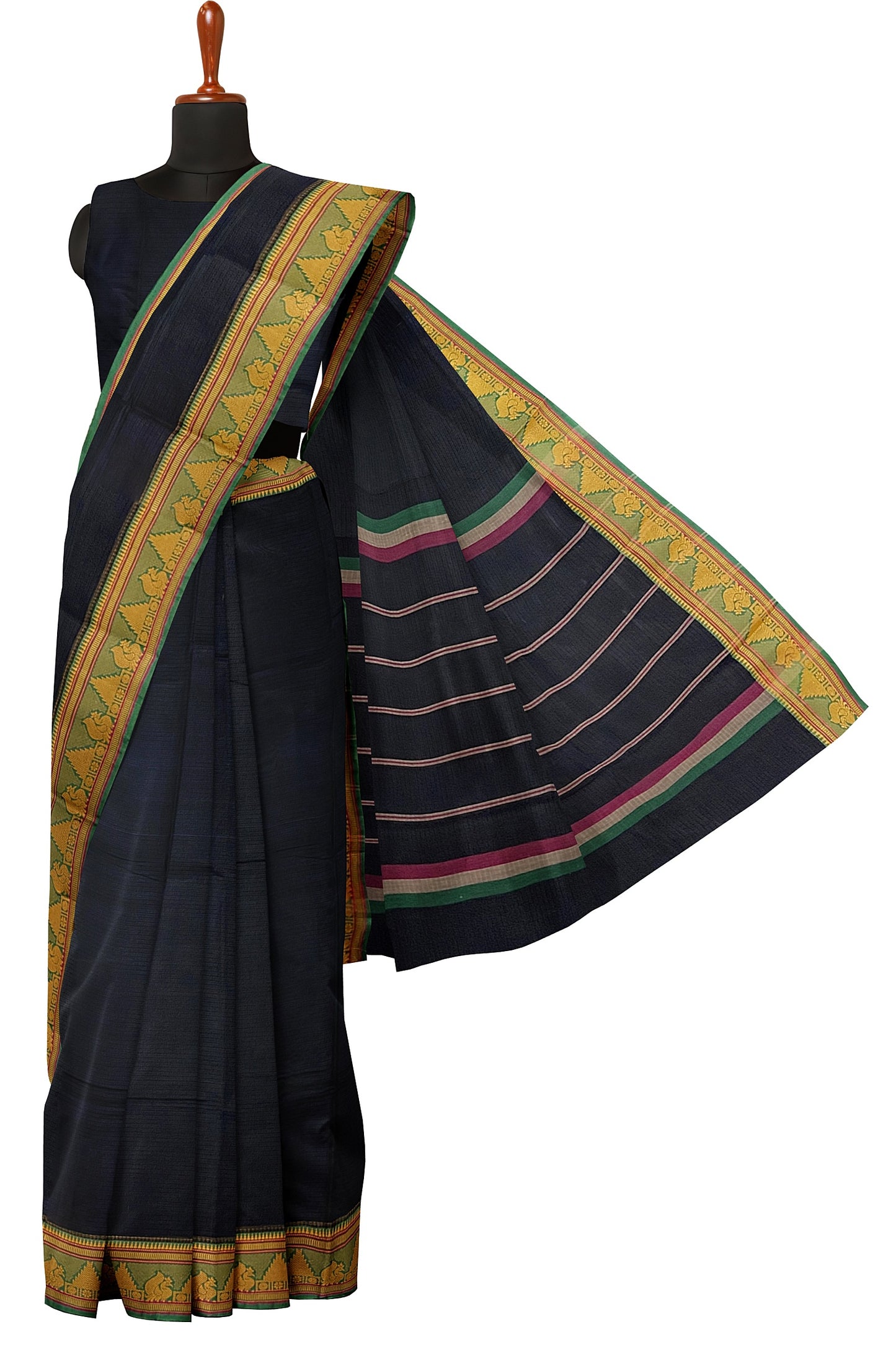 SENSAN Women’s  Kanchi Cotton Saree with Blouse Piece [SKU:784]