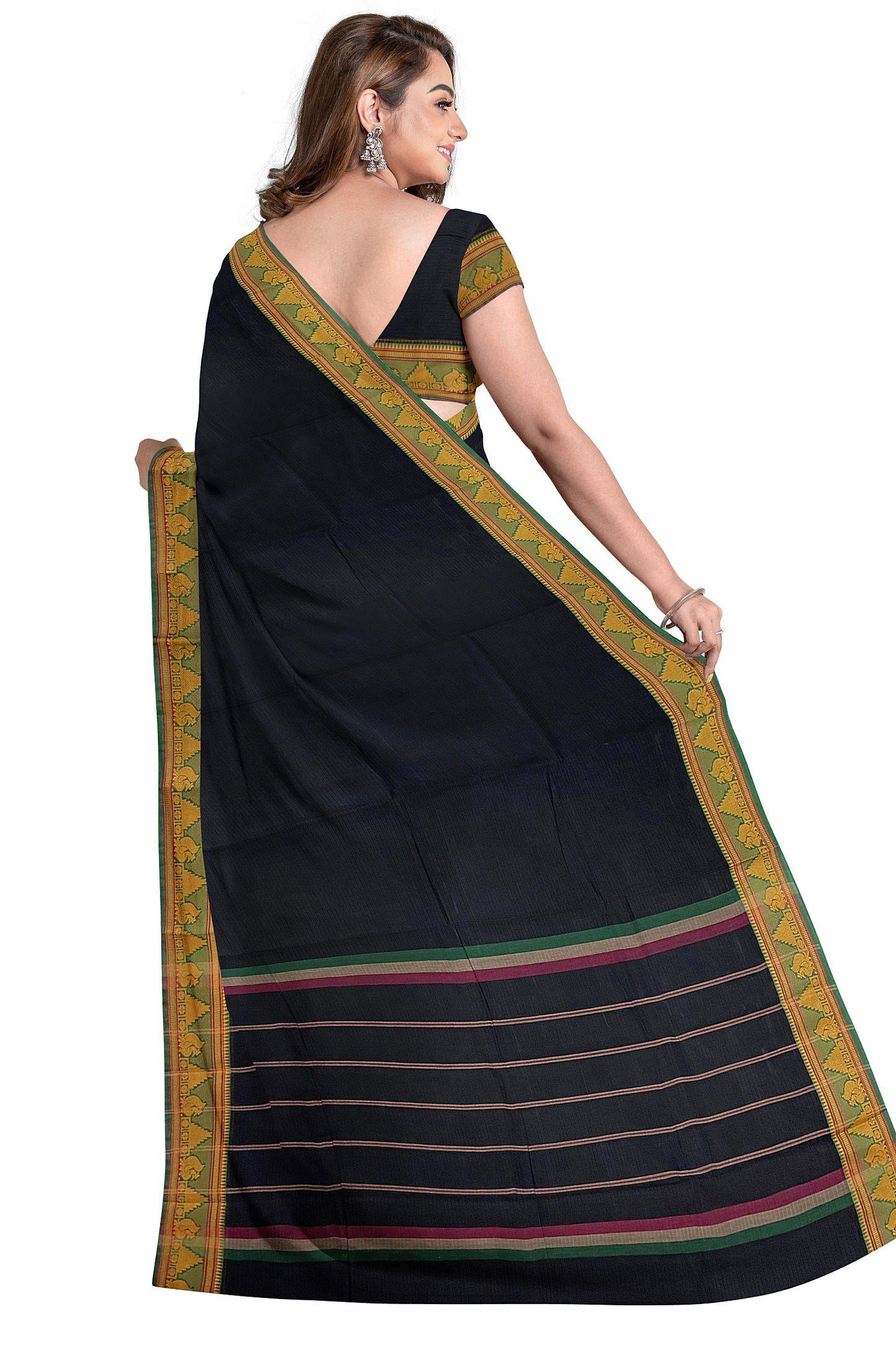 SENSAN Women’s  Kanchi Cotton Saree with Blouse Piece [SKU:784]