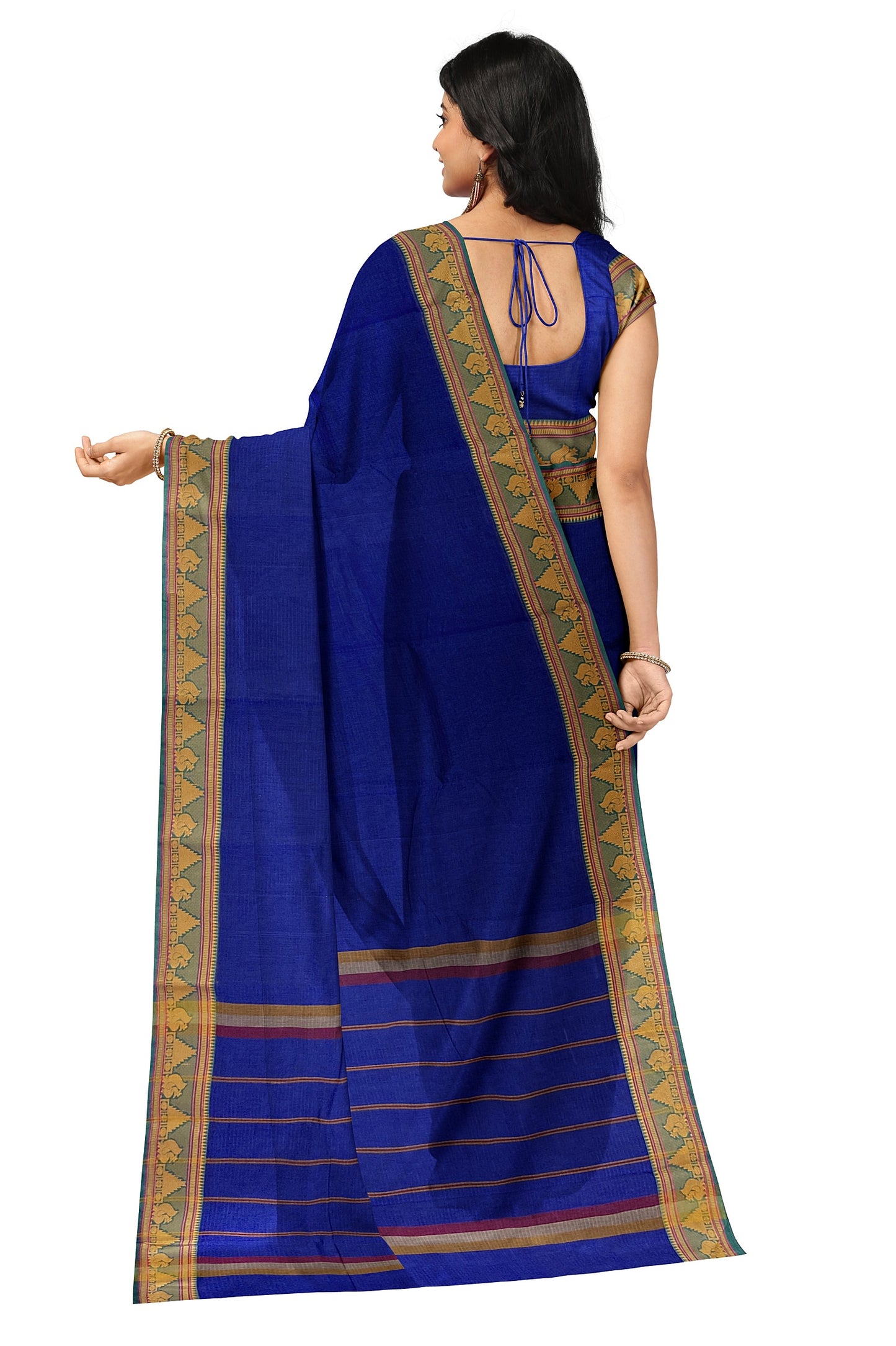 SENSAN Women’s  Kanchi Cotton Saree with Blouse Piece [SKU:784]