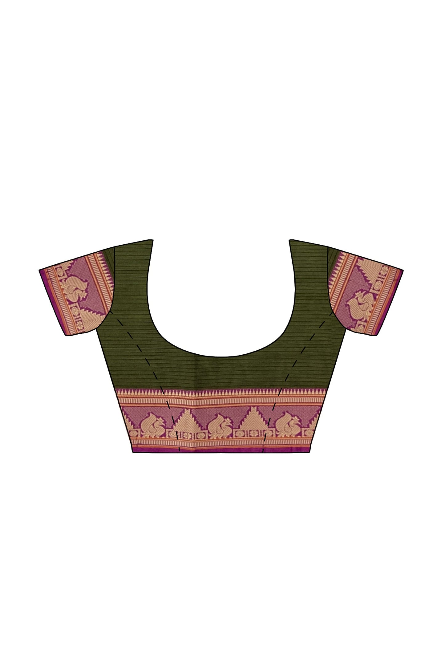 SENSAN Women’s  Kanchi Cotton Saree with Blouse Piece [SKU:784]