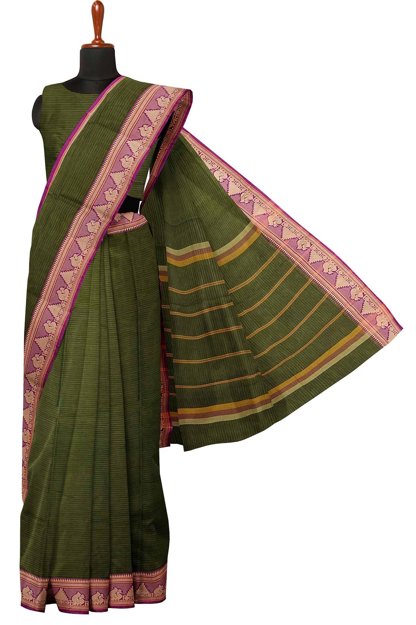 SENSAN Women’s  Kanchi Cotton Saree with Blouse Piece [SKU:784]