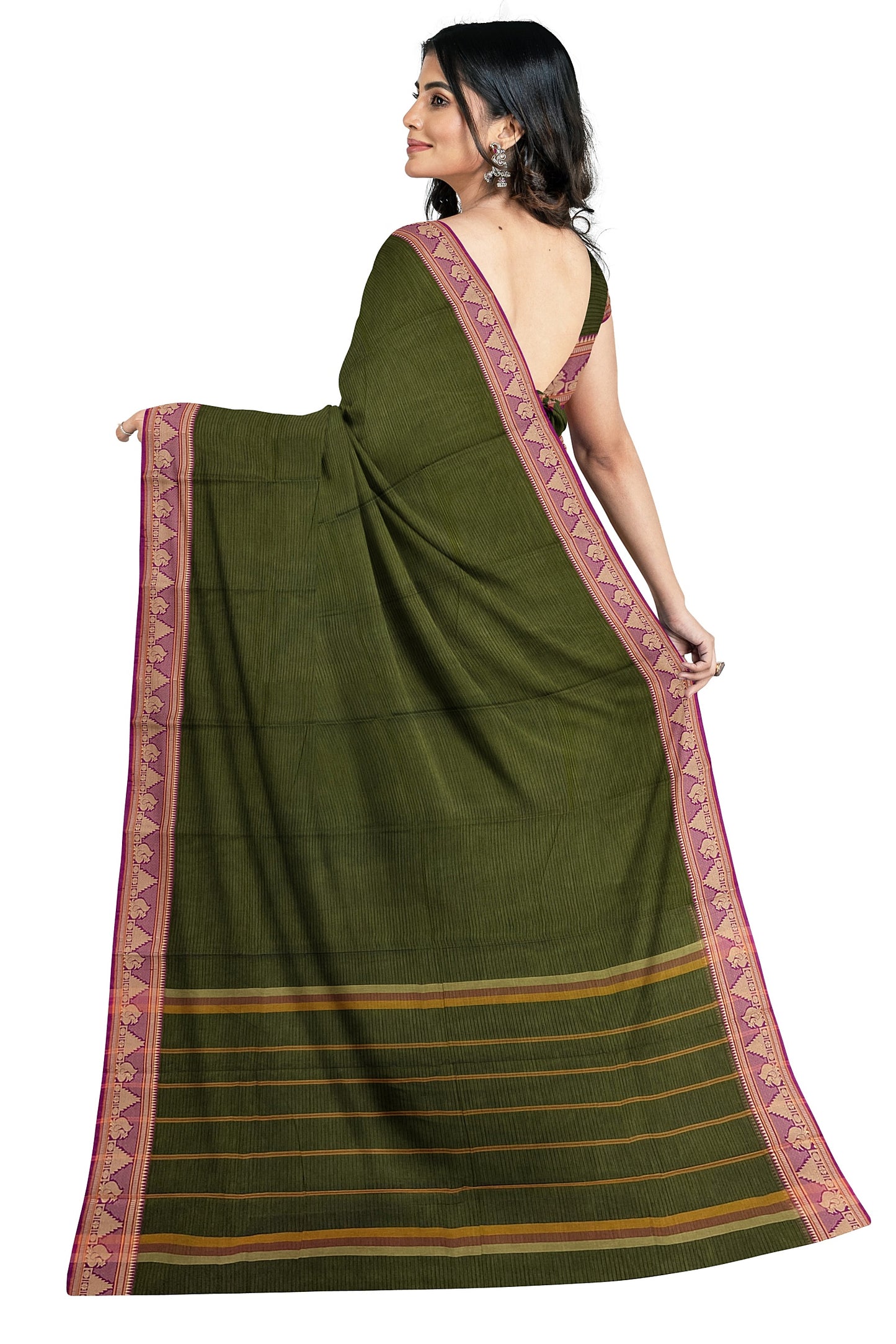 SENSAN Women’s  Kanchi Cotton Saree with Blouse Piece [SKU:784]
