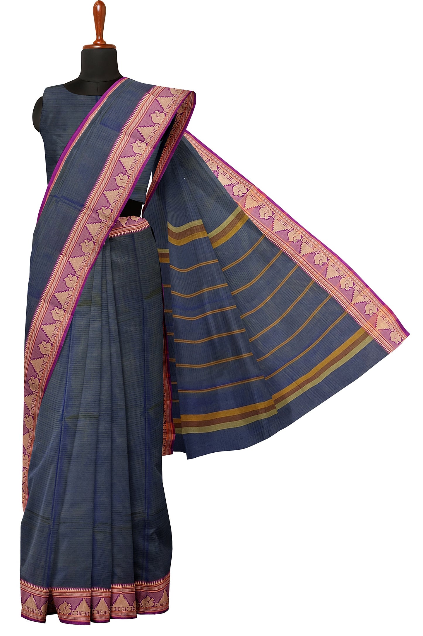 SENSAN Women’s  Kanchi Cotton Saree with Blouse Piece [SKU:784]